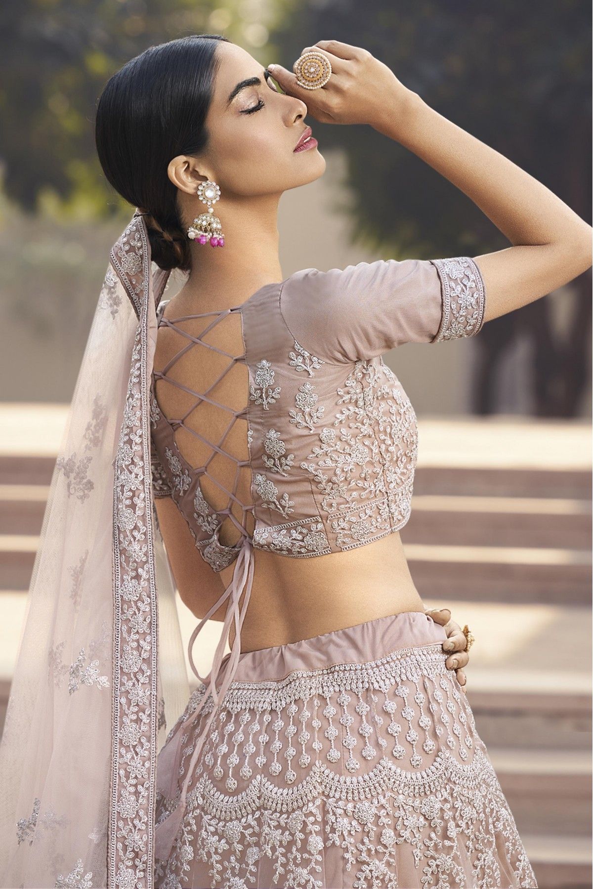 Soft Net Sequins Work Lehenga Choli In Mauve Colour - LD4900393