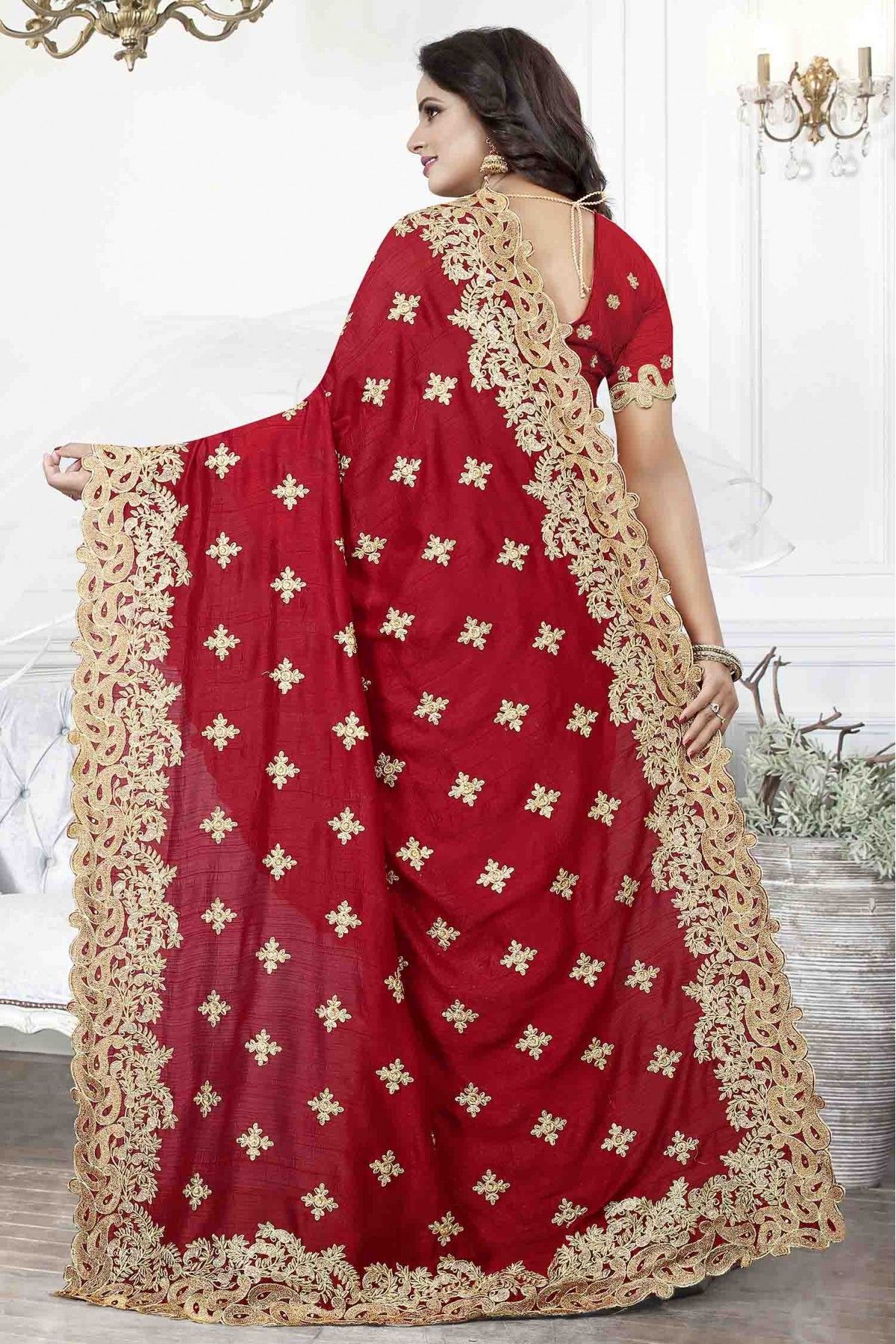 Alkananda Bodapaty Cherry Red Banarasi Silk Saree Online - Chinaya Banaras