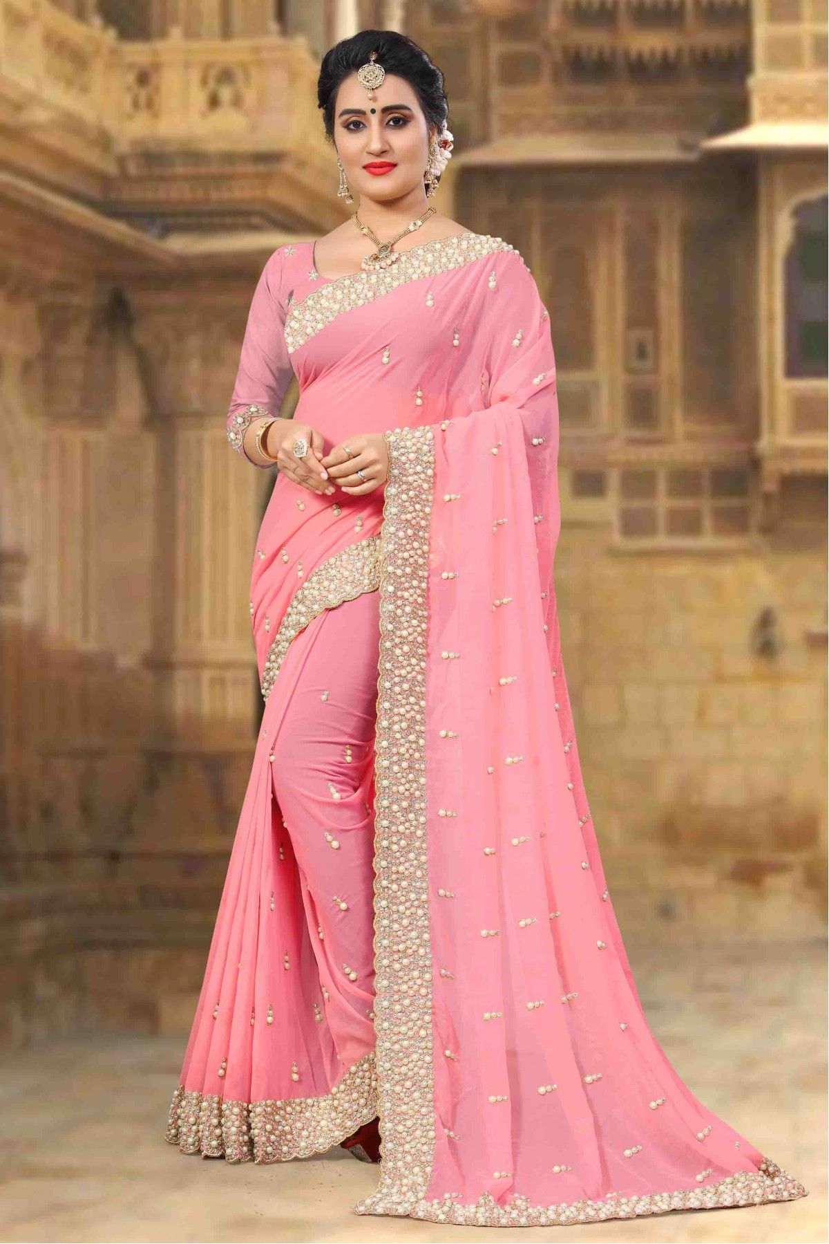 20 Stylish Designs of Pink Sarees Collection for Stunning Look