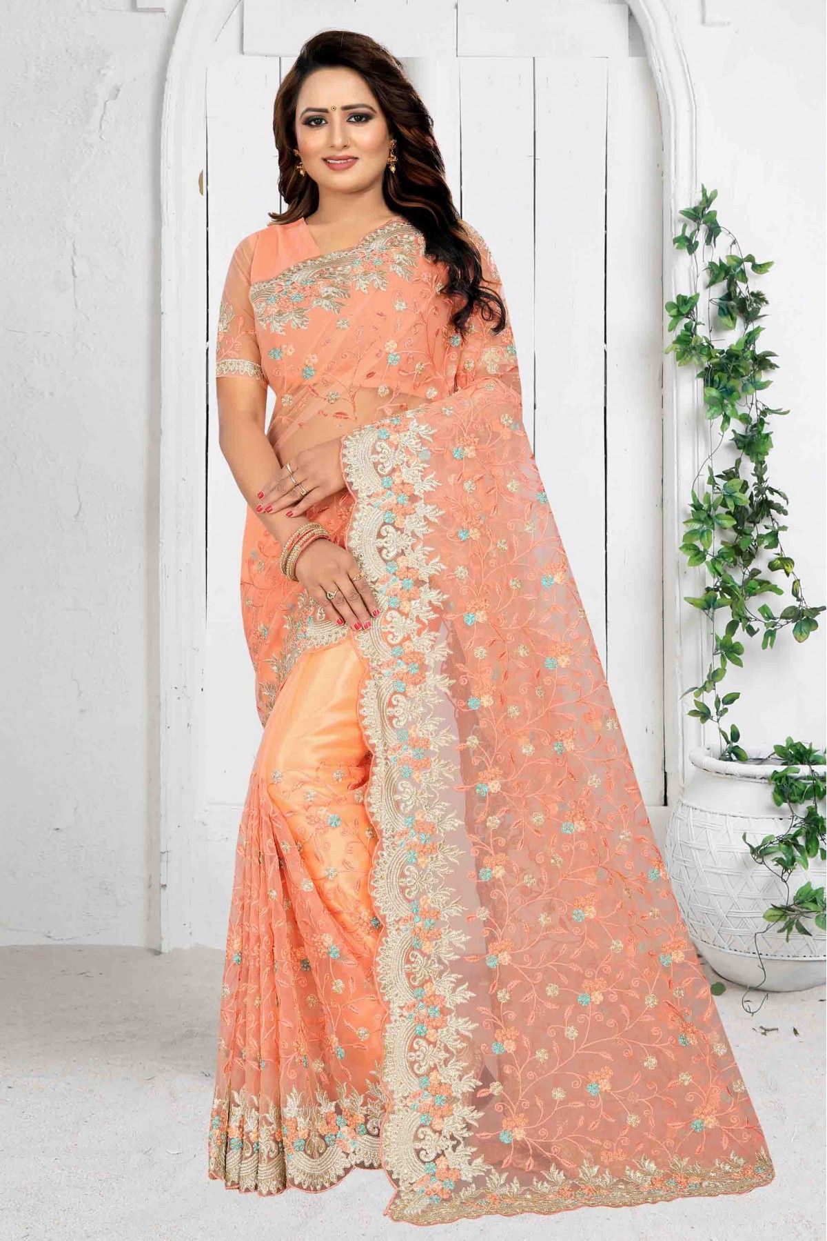 Observable Peach Patola Print Silk Classic Saree