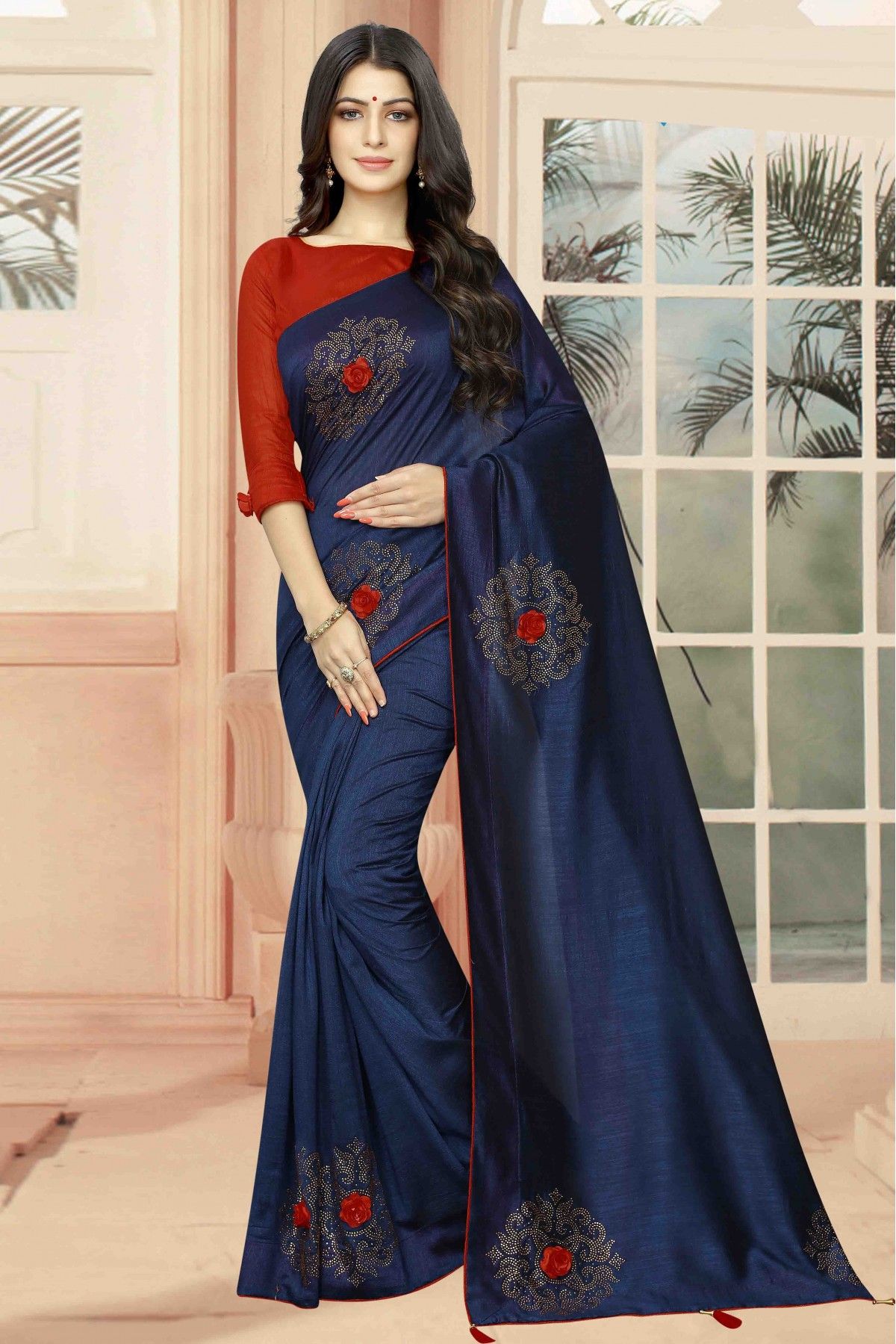 Blue Color Traditional Designer Saree buy online - Wedding Sarees