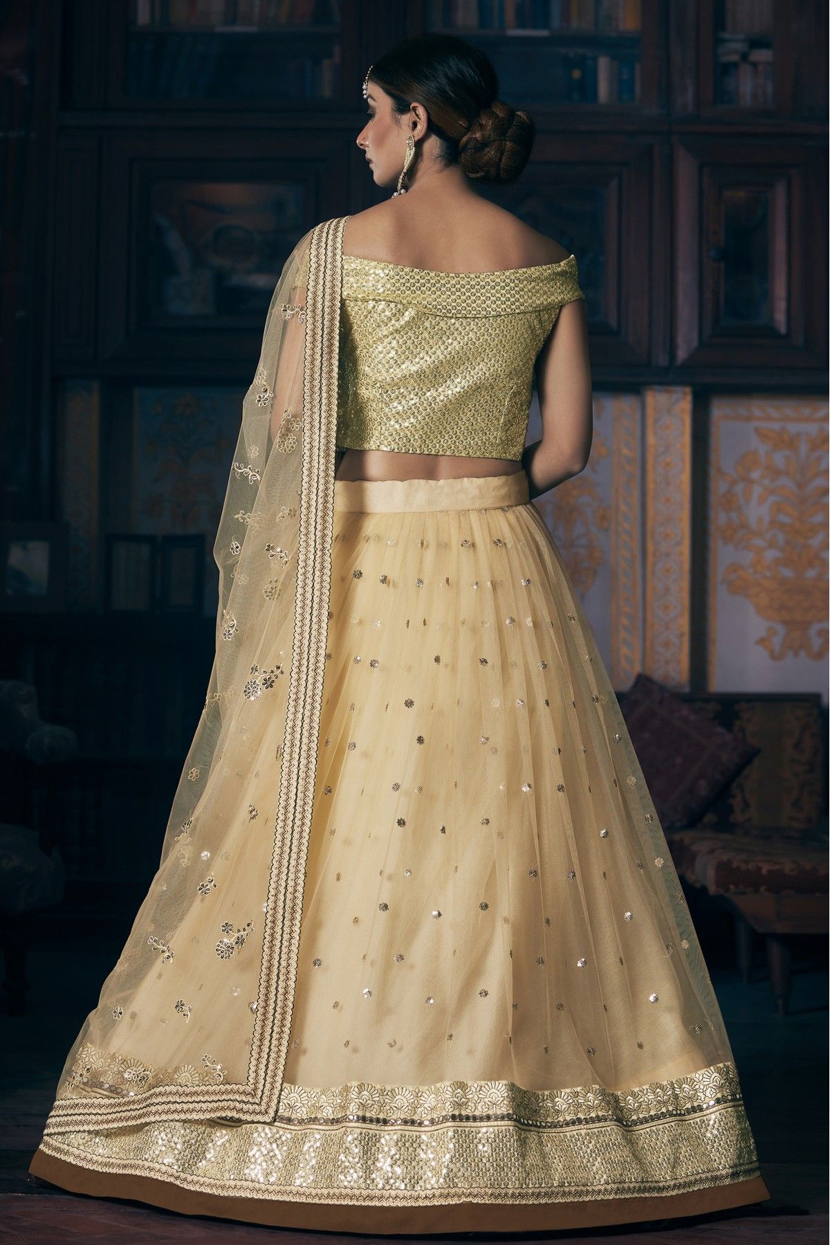 Buy Heavy Designer Cream Color Pure Silk Lehenga Choli Online - LEHV2683 |  Appelle Fashion