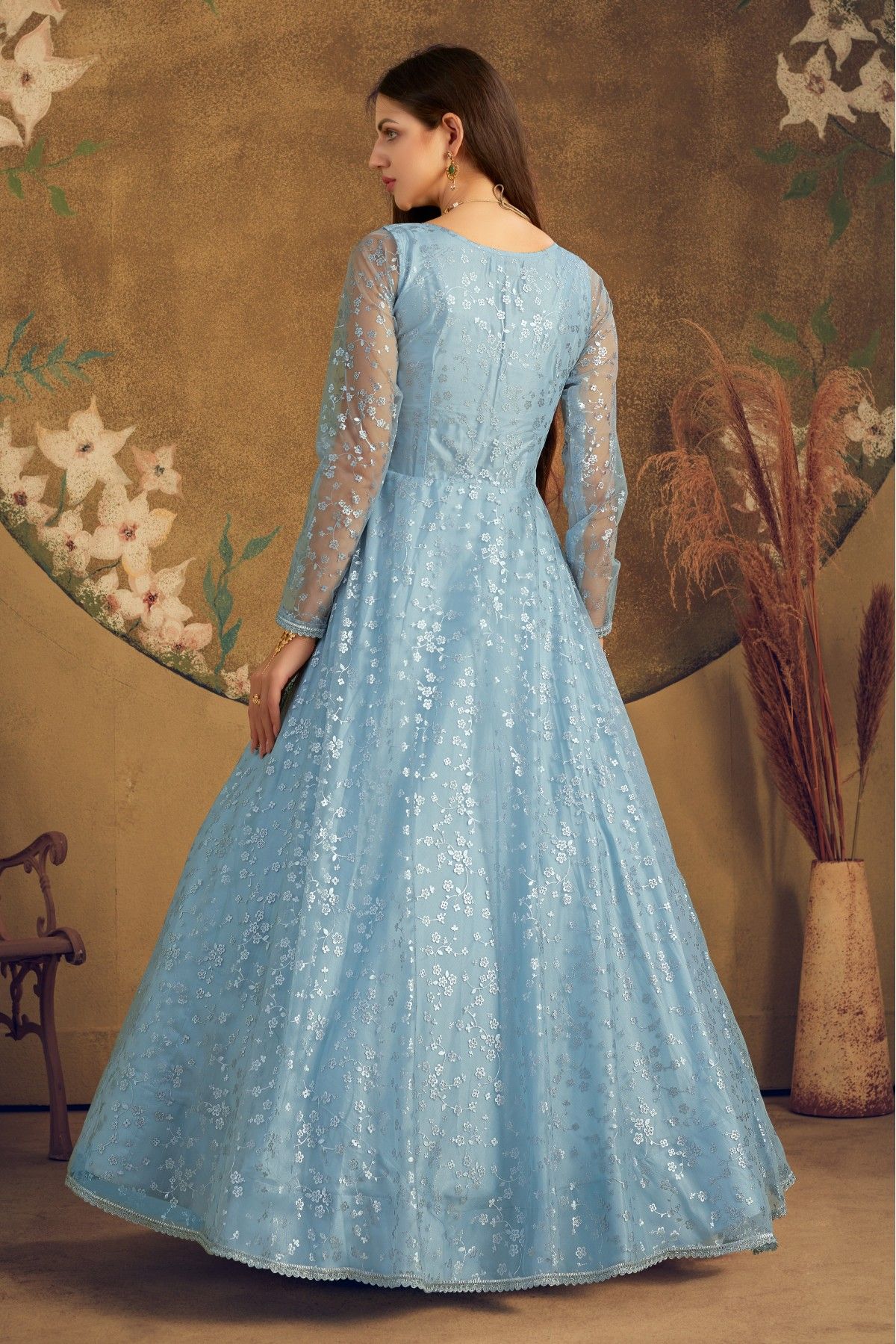 sky blue colour dress