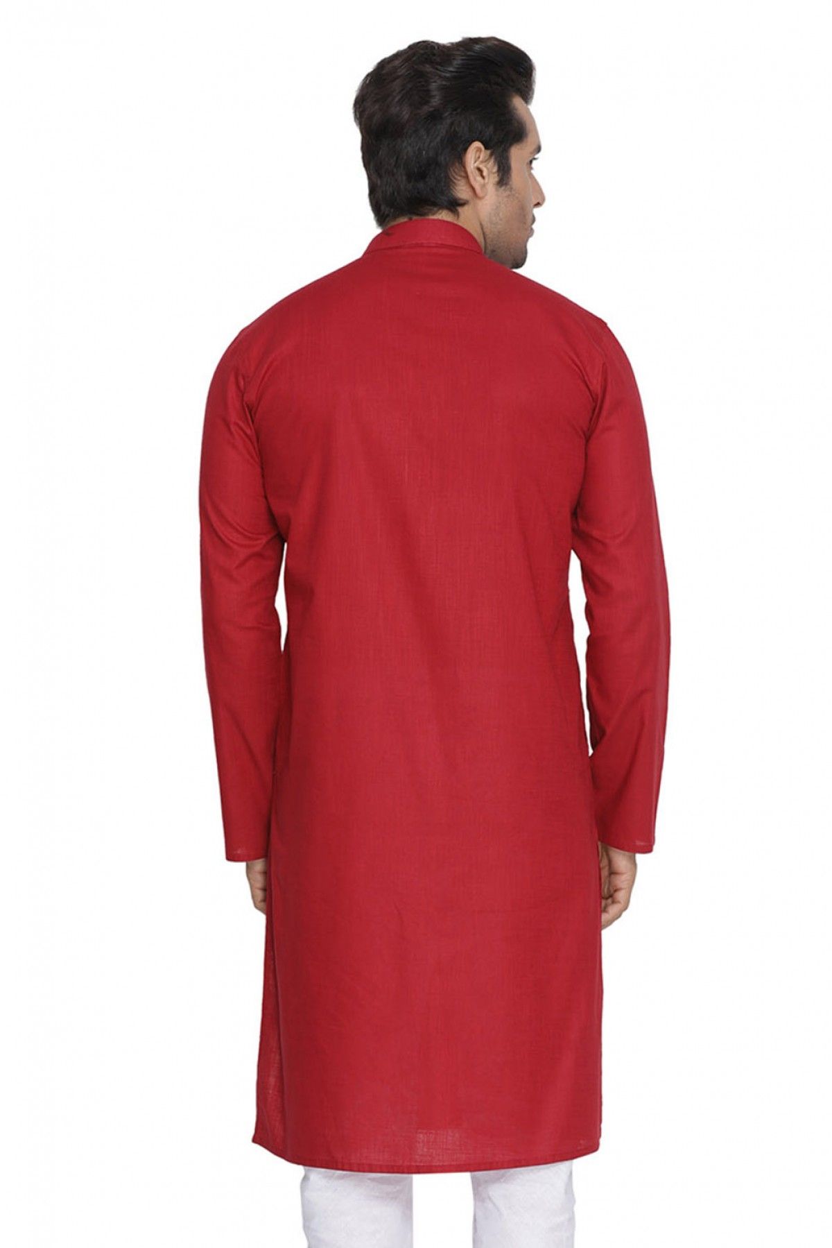Cotton Party Wear Only Kurta In Maroon Colour