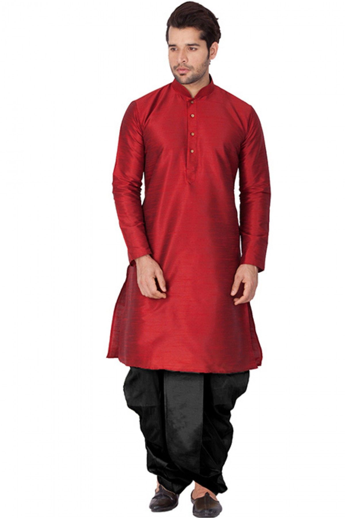 Cotton Silk Party Wear Dhoti Kurta In Maroon Colour - KP4350196