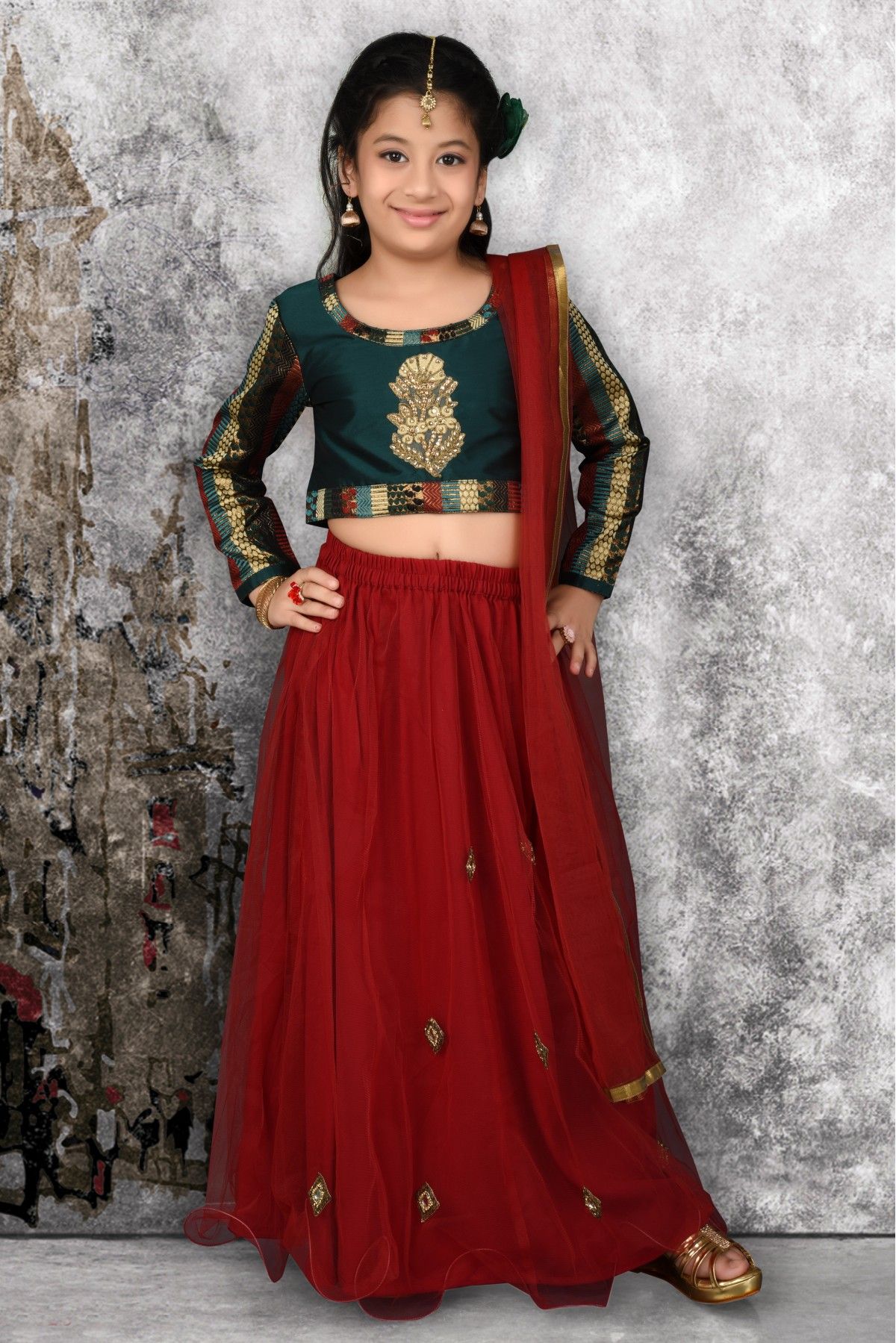 Net Embroidery Lehenga Choli In Maroon Colour - LD5680065