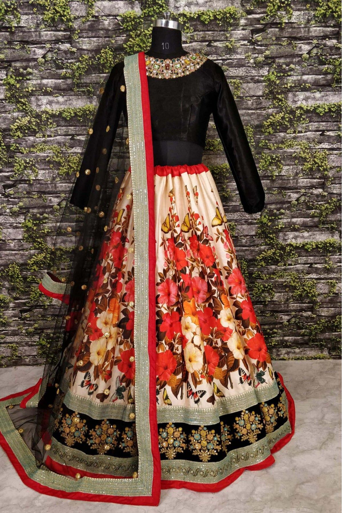 Buy Mouni Roy Cream Lehenga Choli | Wedding Lehenga Choli