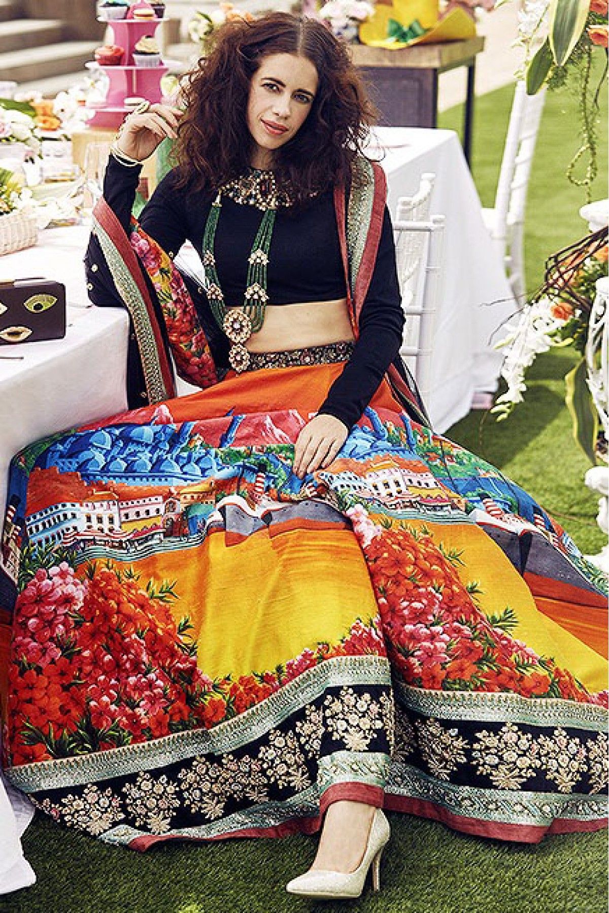 Art Silk A Line Lehenga Choli In Multicolour