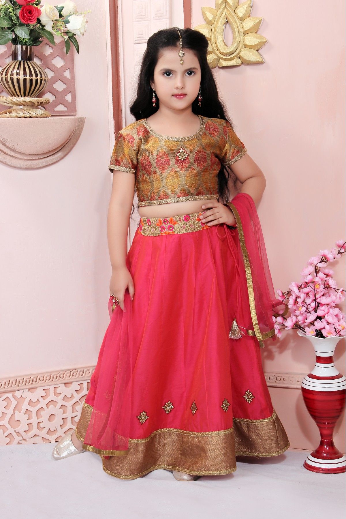 Chanderi Gota Work Designer Lehenga Choli at Rs 5200 in Surat | ID:  12639552333