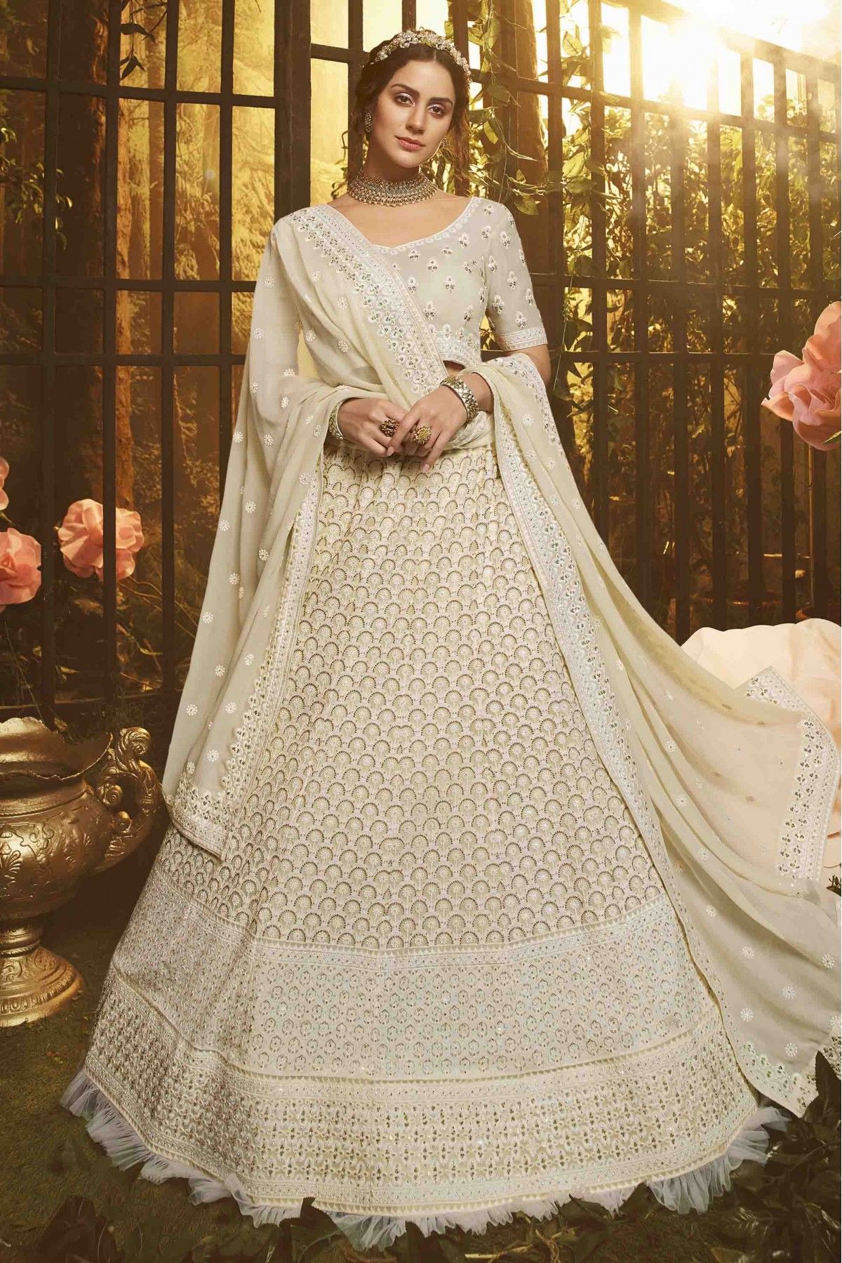 White Lehenga - Buy White Lehenga Choli Online in USA