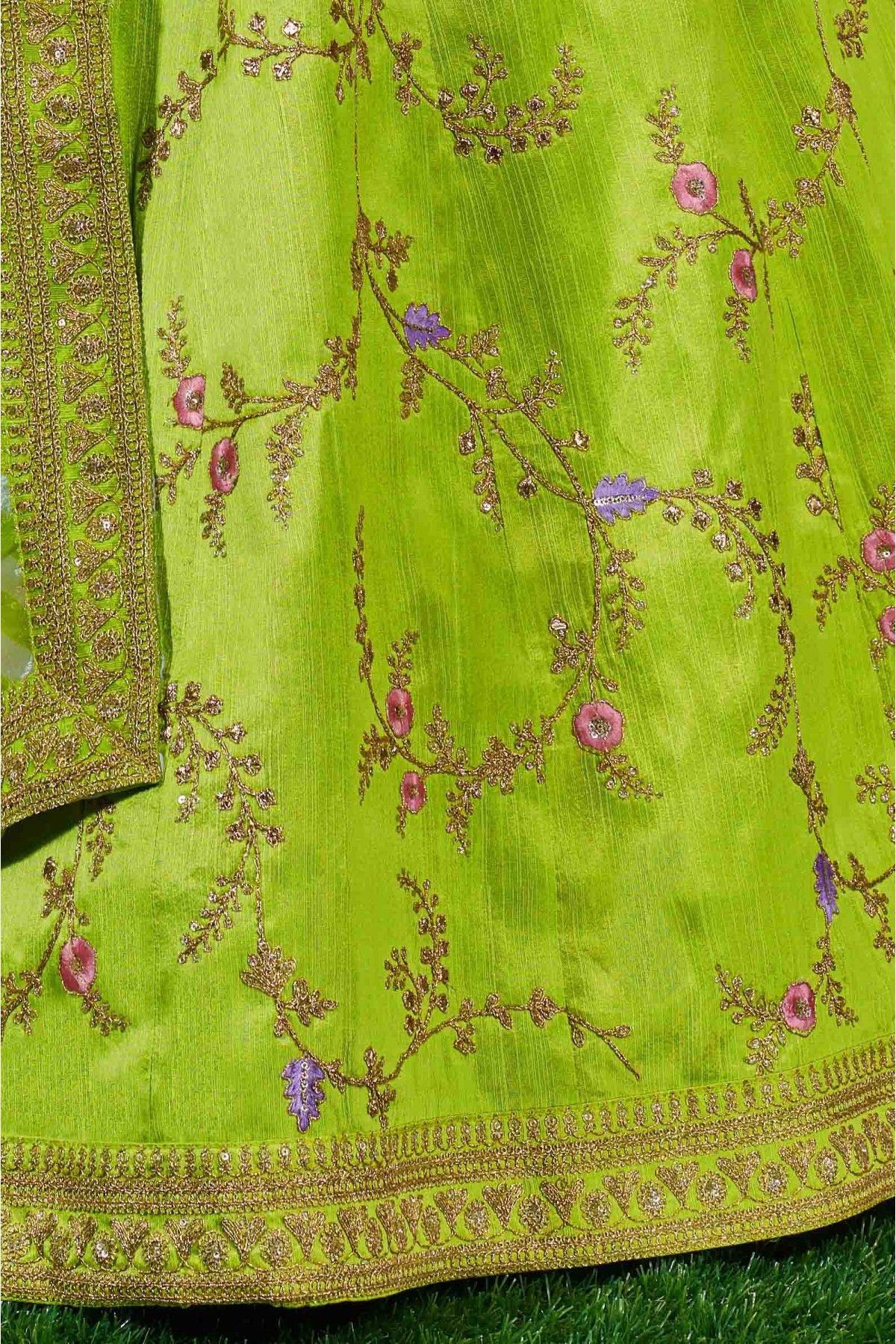 Mulberry Silk Lehenga Choli In Light Green Colour