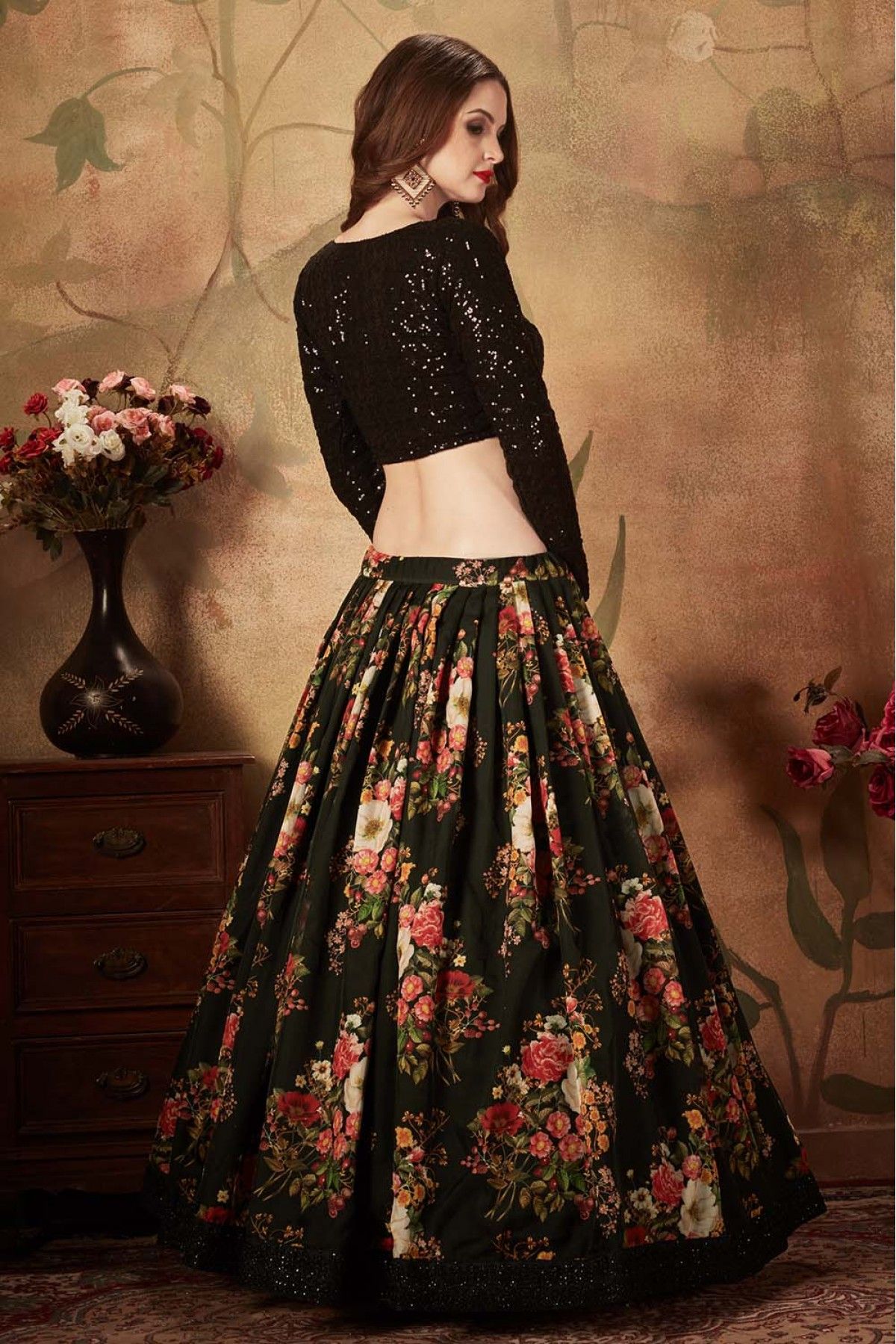 Buy Black Lehenga Choli Sets for Women by KEDAR FAB Online | Ajio.com