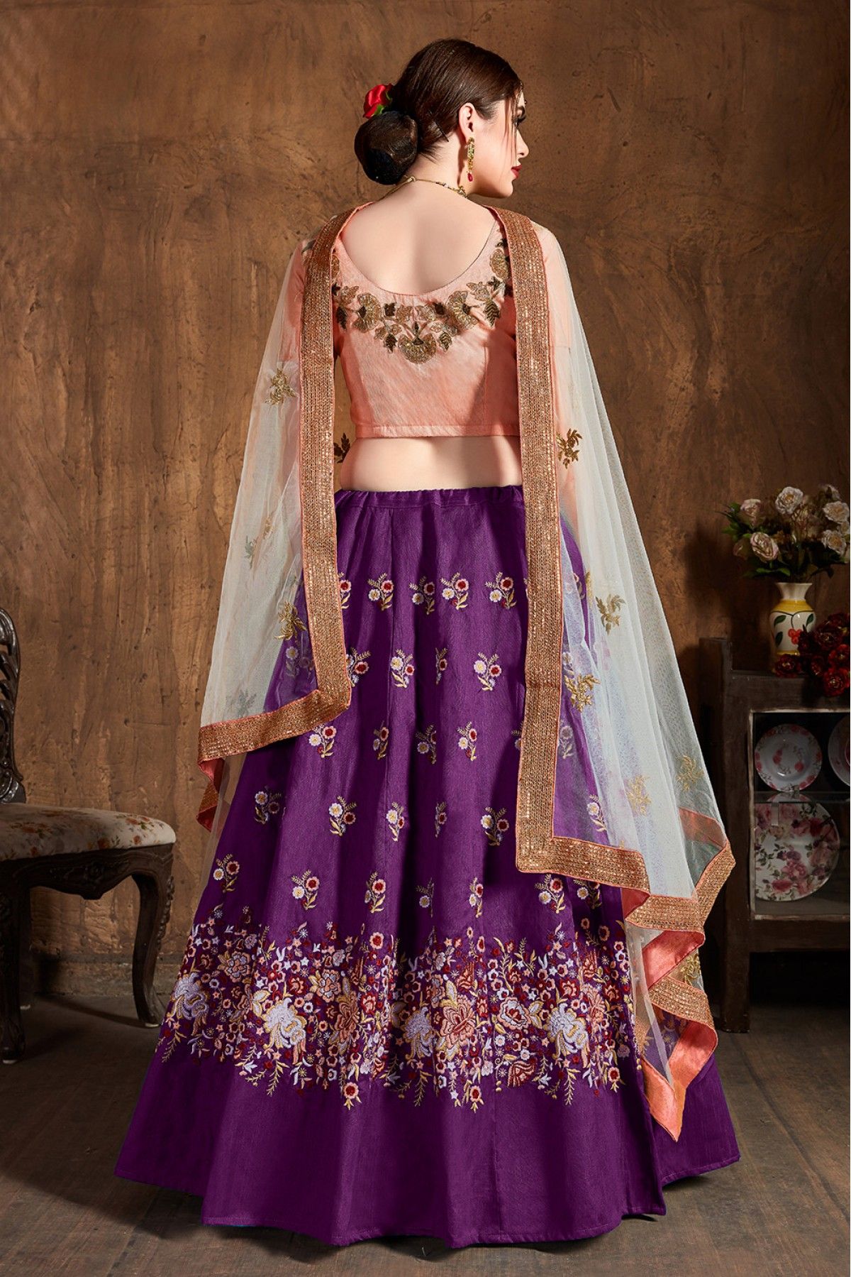 Grey & Rani Combination Designer Lehenga Choli :: MY SHOPPY LADIES WEAR