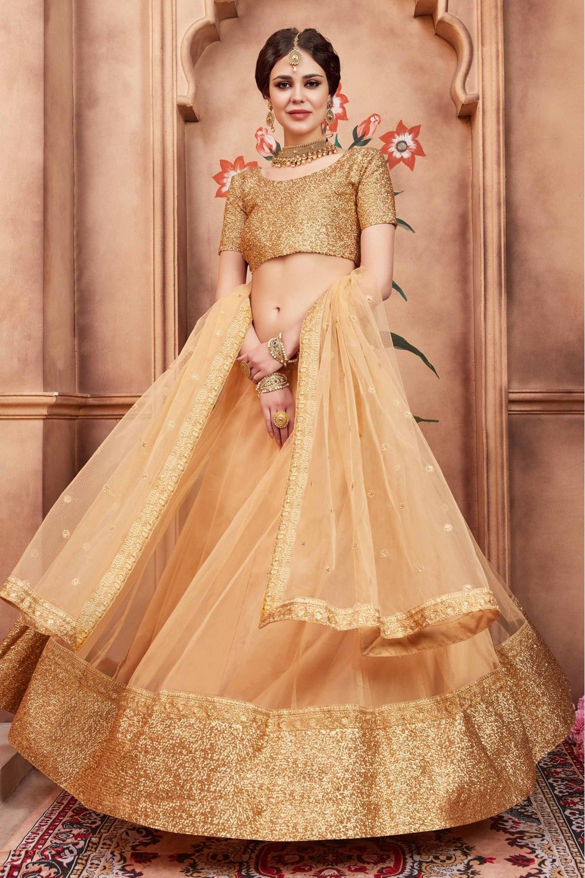 Embroidered Cording Sequence Lehenga Choli - Bella Signora