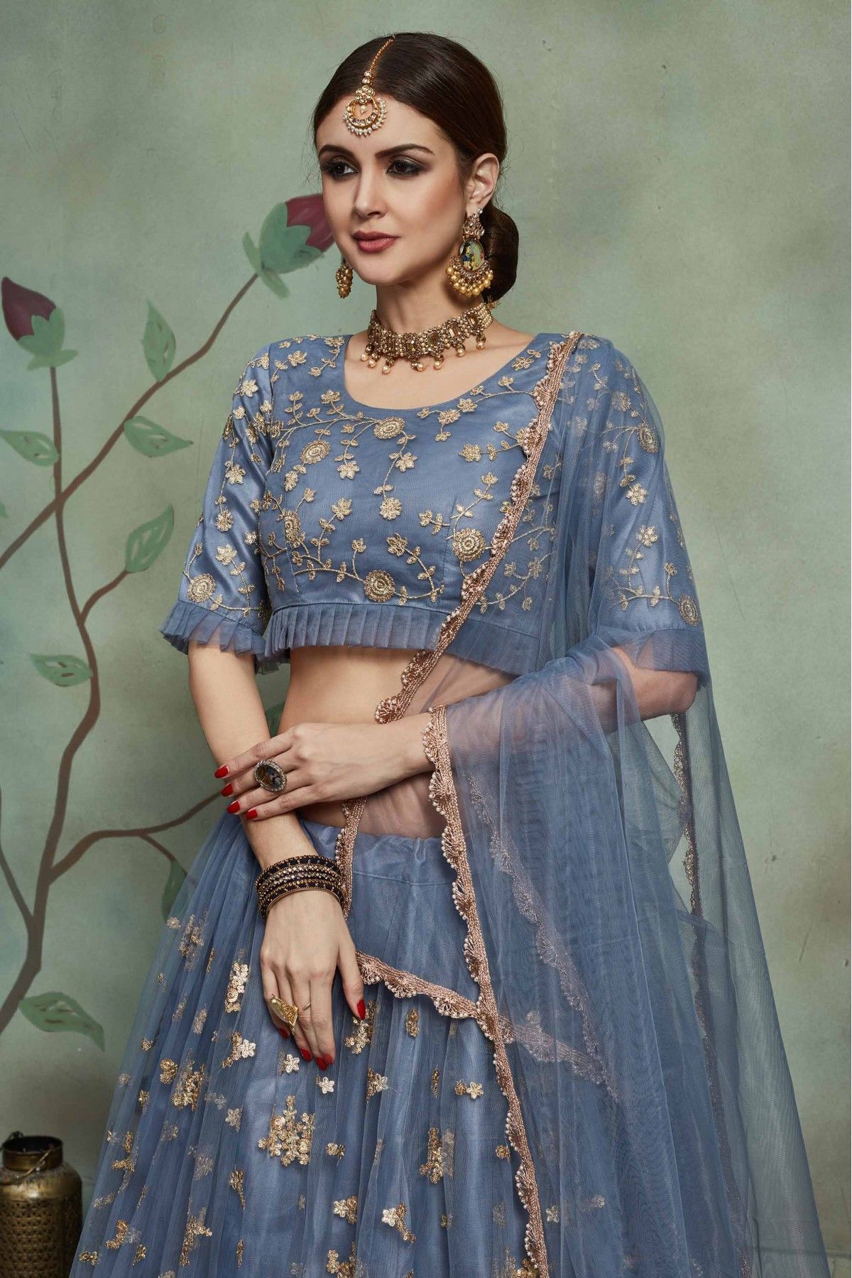 Buy Dark Grey Designer Lehenga Choli In USA, UK, Canada, Australia,  Newzeland online