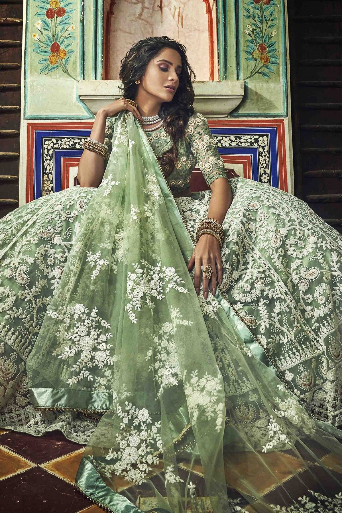 Forest Green Color Lehenga Choli with Blouse – Roop Sari Palace