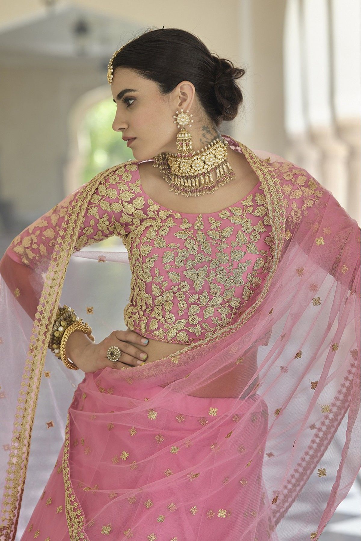 Divine Teal and Baby Pink Colored Designer Lehenga Choli, Shop wedding  lehenga choli online