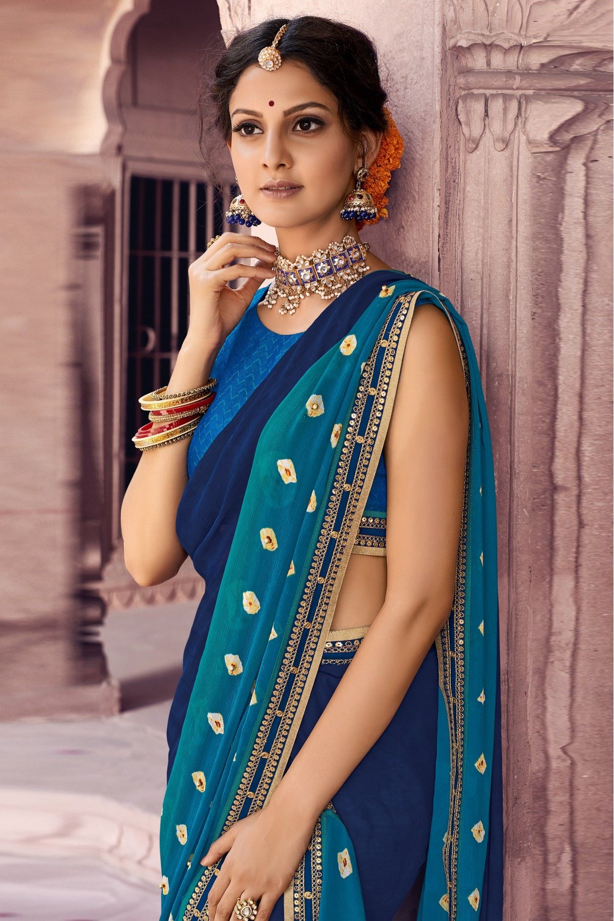 Lapis - Bandhej Saree