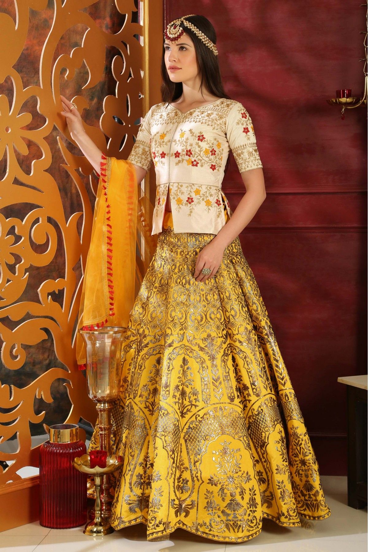 Buy Yellow Lehenga Choli : 219132 - New Arrivals