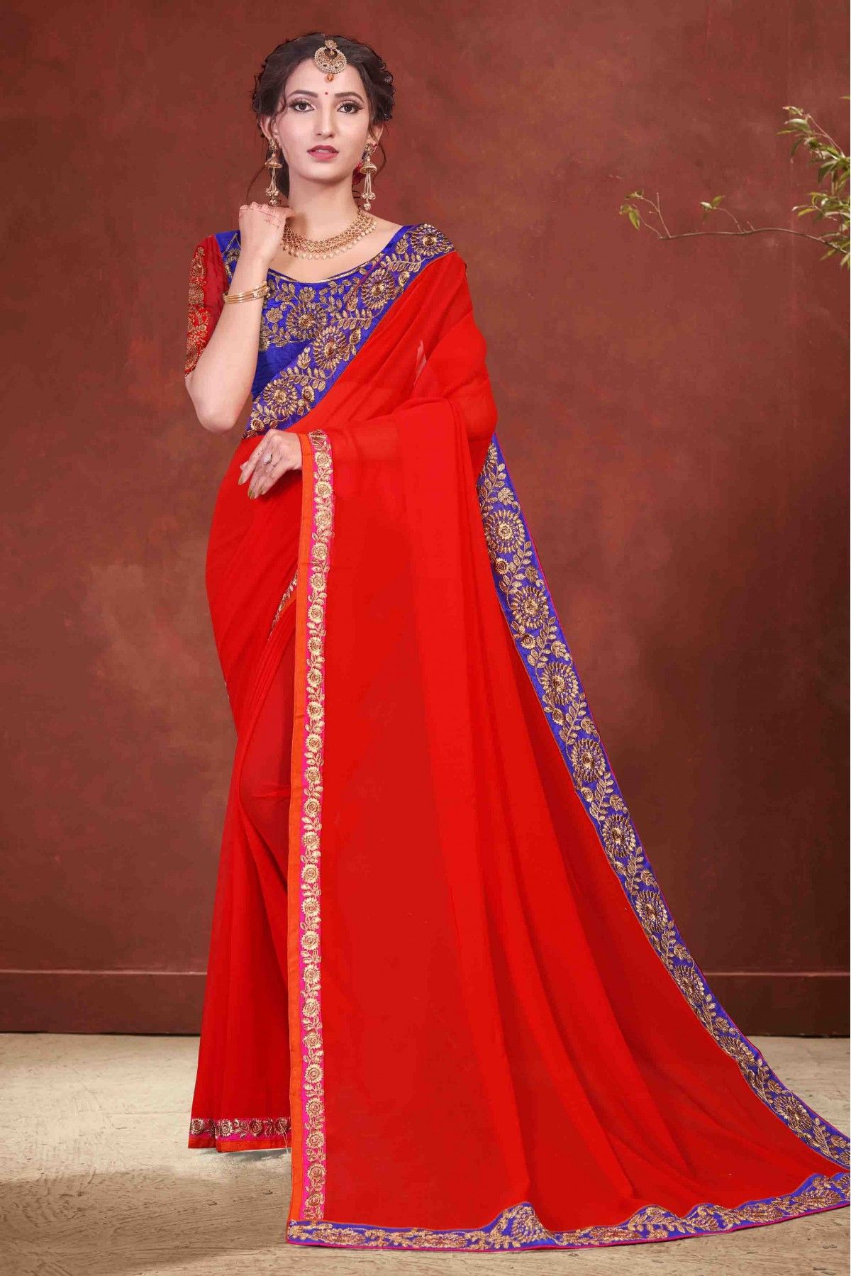 Buy Party Wear Red Silk Handloom Stylish Saree 148838 Online