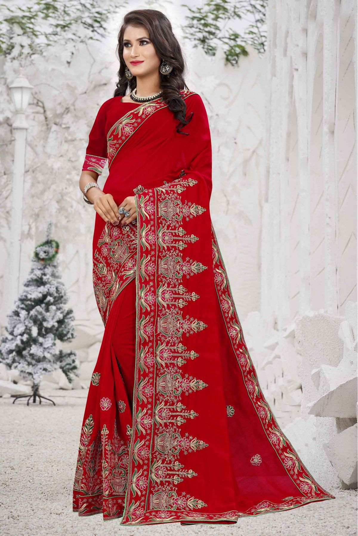 New Wedding Wear Bandhej Silk Zari Weaving n Embroidery Work Designer –  vastrang.in