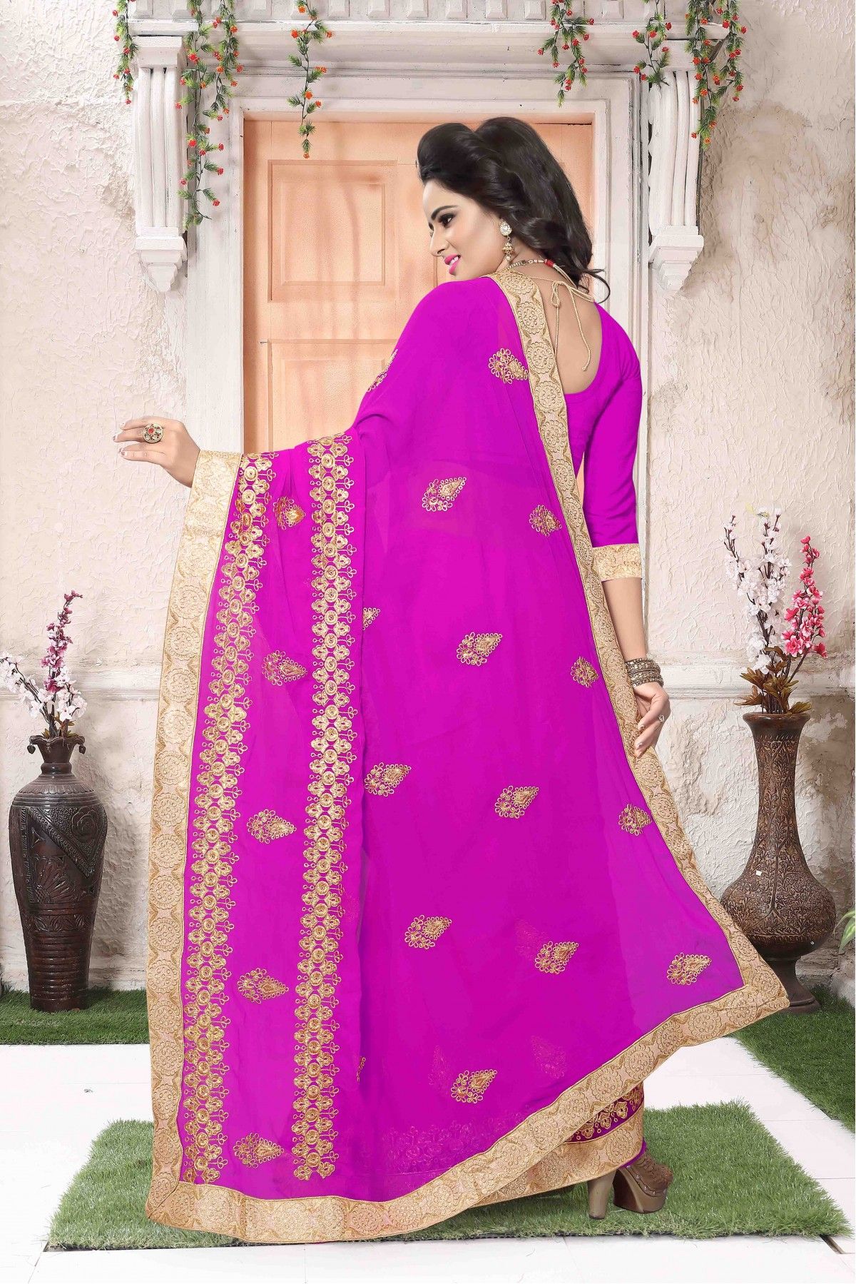 Buy Suta Magenta Pure Cotton Saree Without Blouse for Women Online @ Tata  CLiQ