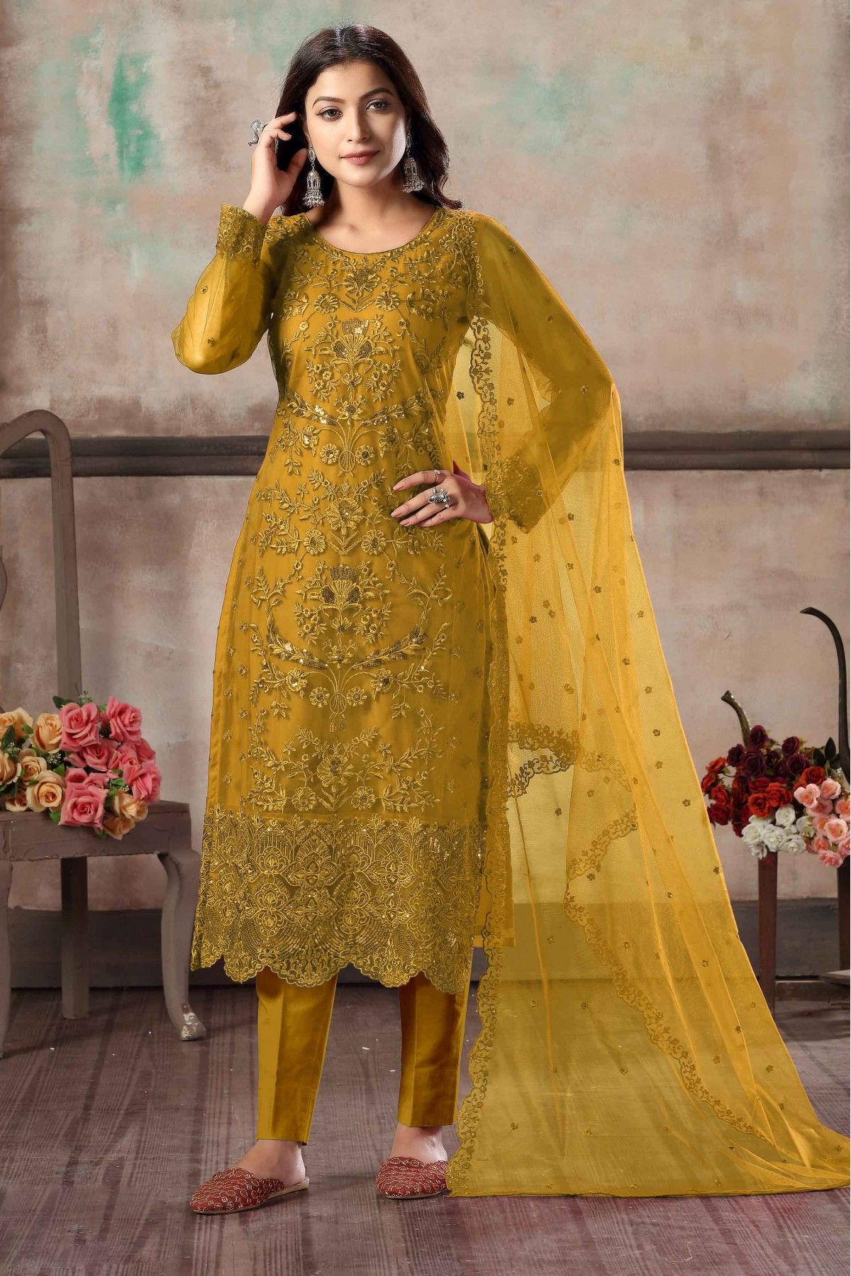 Shop Designer Pant Style Salwar Suits Online at Ninecolours