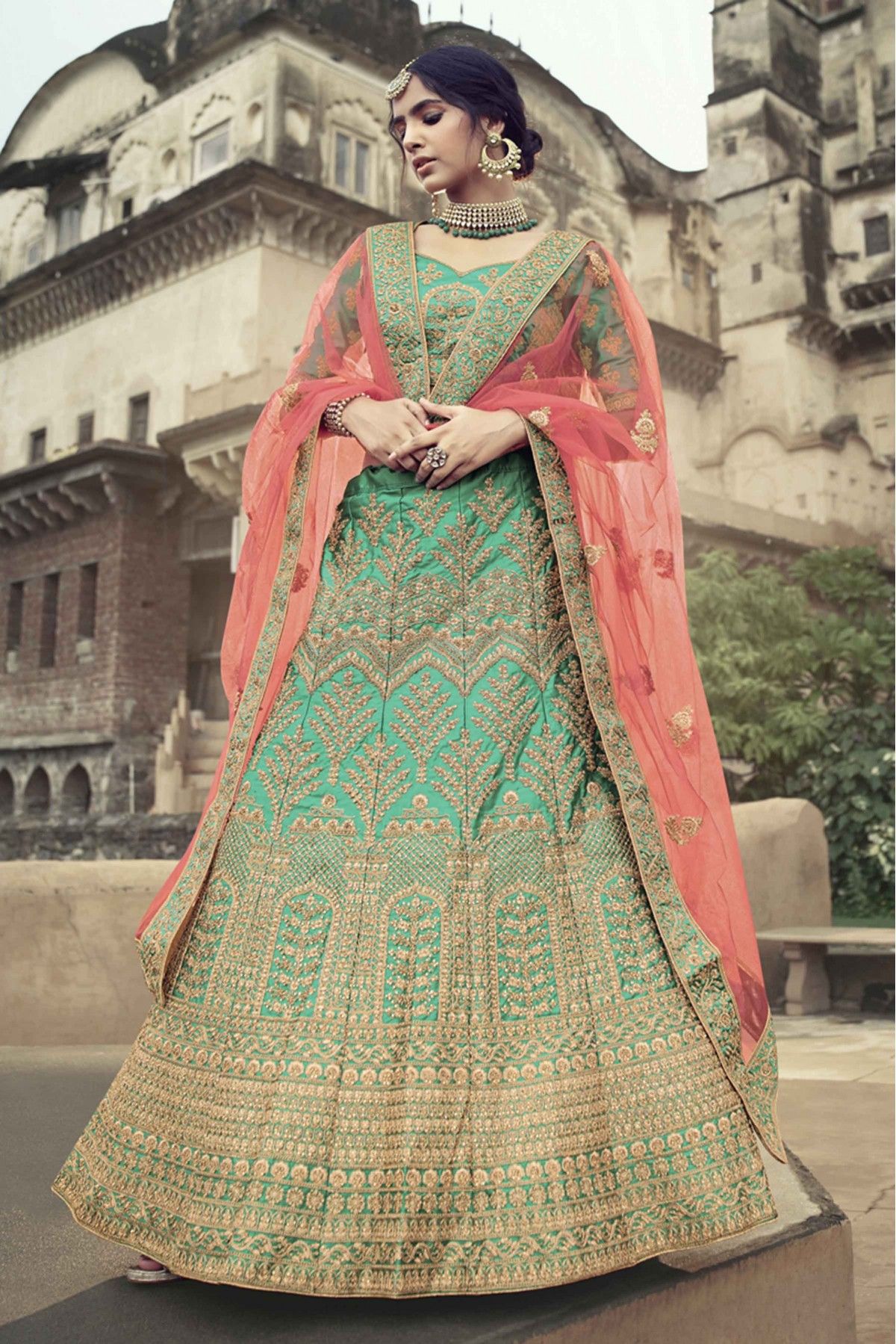 Banglori Silk Embroidery Lehenga Choli In Royal Blue Colour - LD4010247