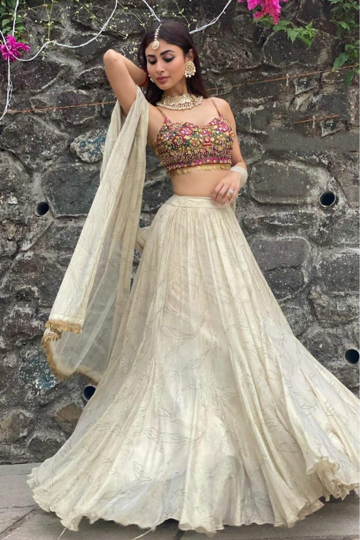 Off White Bollywood Bridal Lehenga Choli, Off White Bollywood Bridal  Lehengas and Off White Bollywood Bridal Ghagra Chaniya Cholis online  shopping