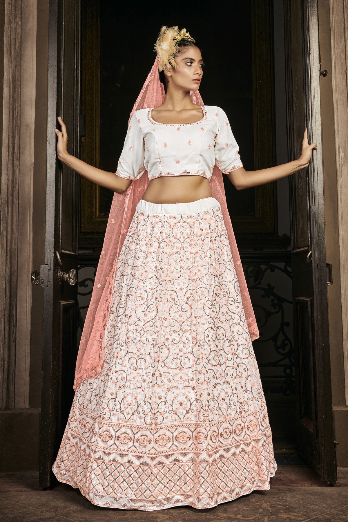 Buy Designer White Lehenga Choli At Zeel Clothing