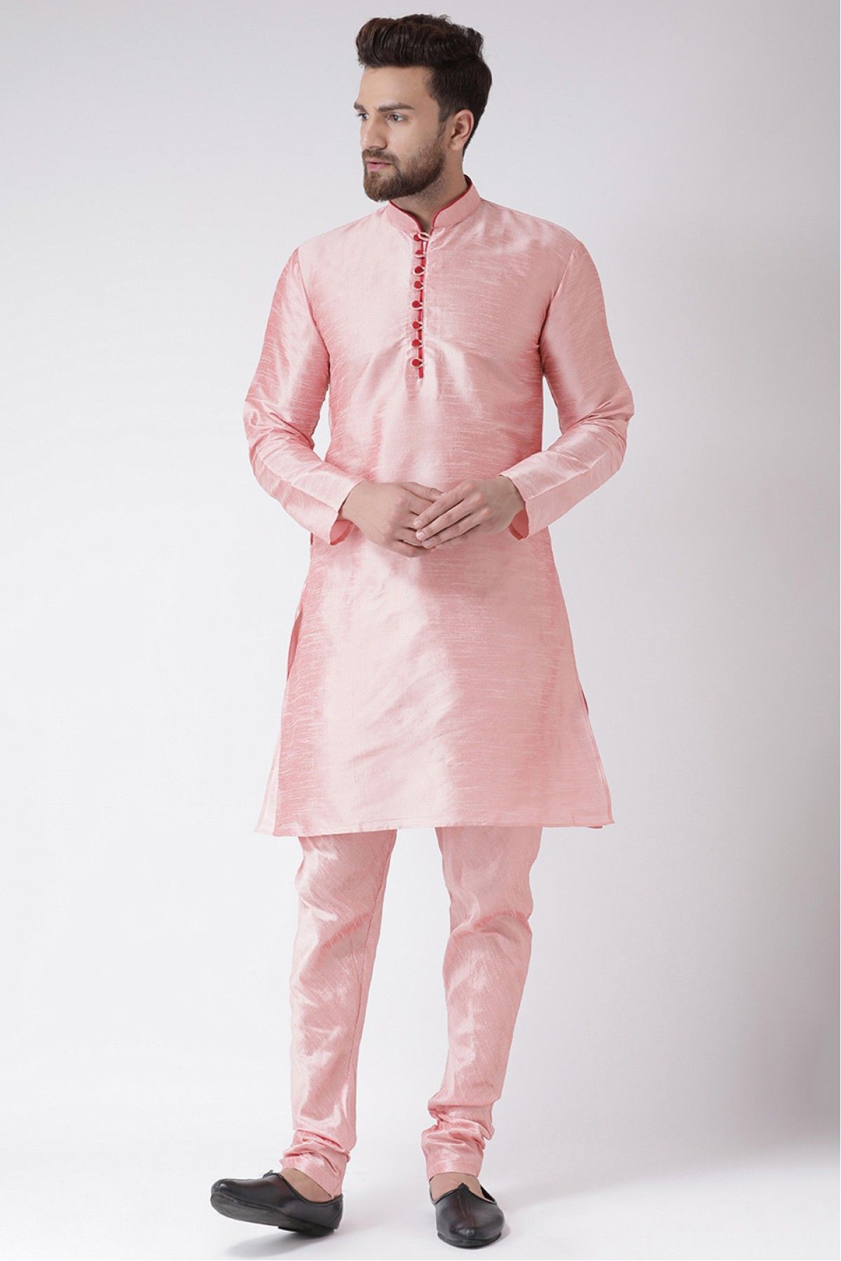 Silk Blend Kurta Pajama In Pink Colour KP5300574