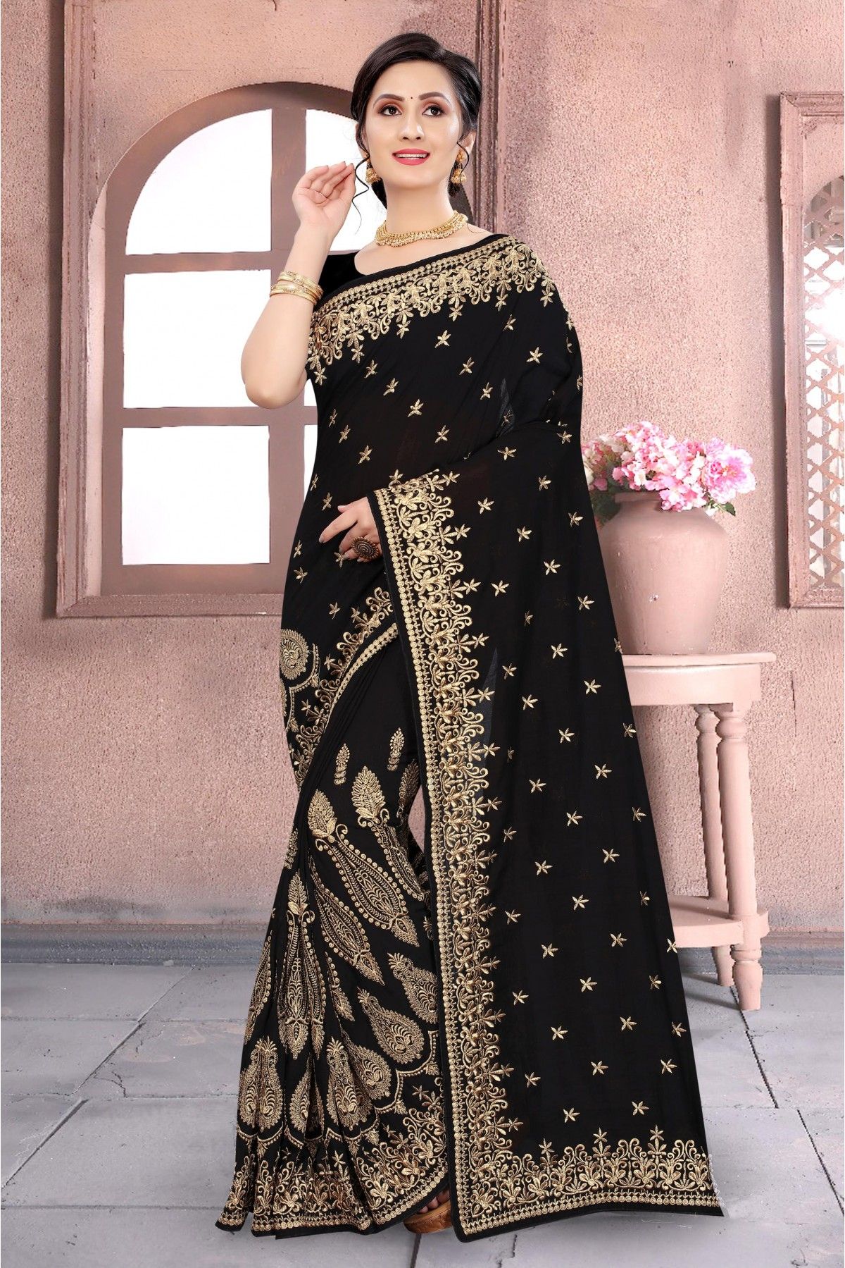 Black Sarees (काली साड़ी) - Buy Black Saree Online at Best Prices In India  | Flipkart.com