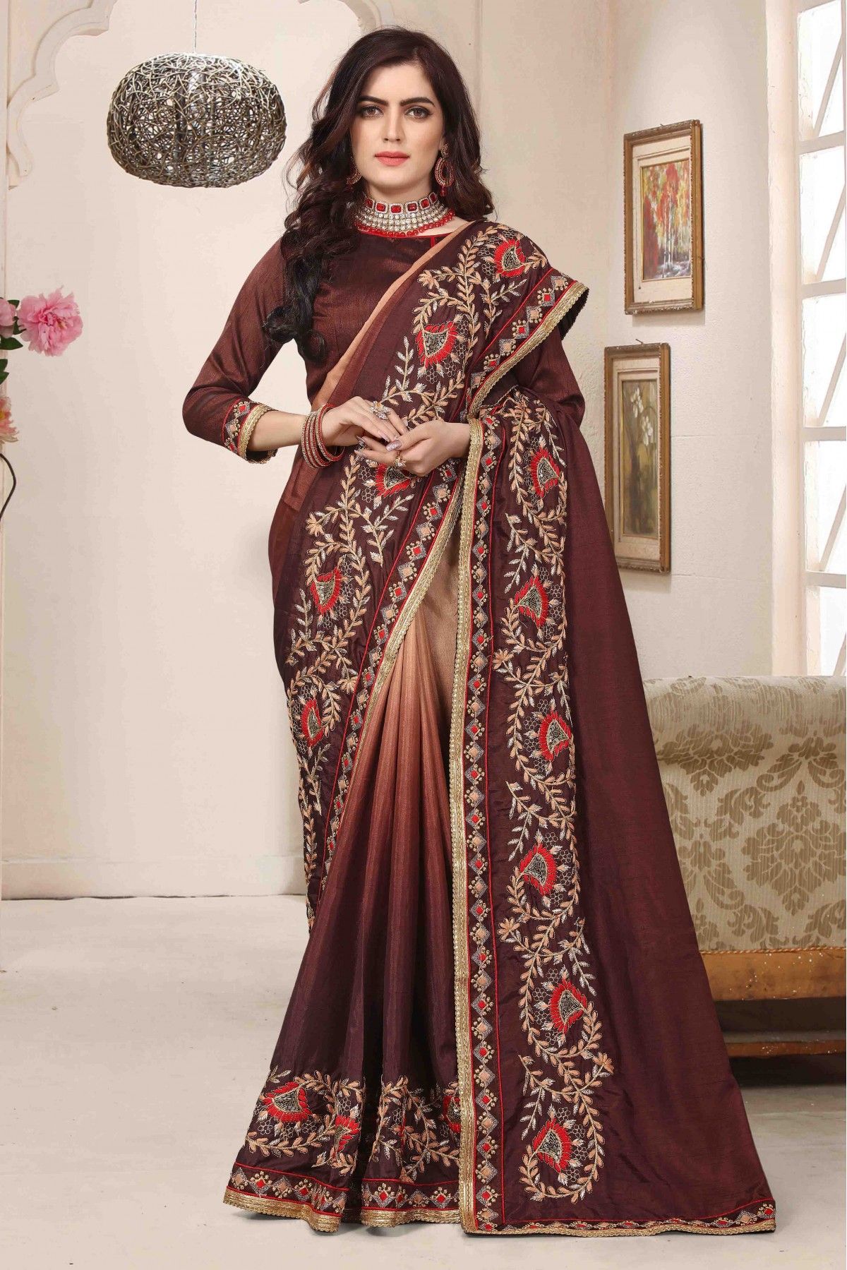 Buy Gorgeous Designer Saree, Modal Silk Saree With Blouse, Indian Wedding  Saree, Saree With Digital Print Saree, Bollywood Saree for USA Women Online  in India -… | Saree designs, Silk saree blouse