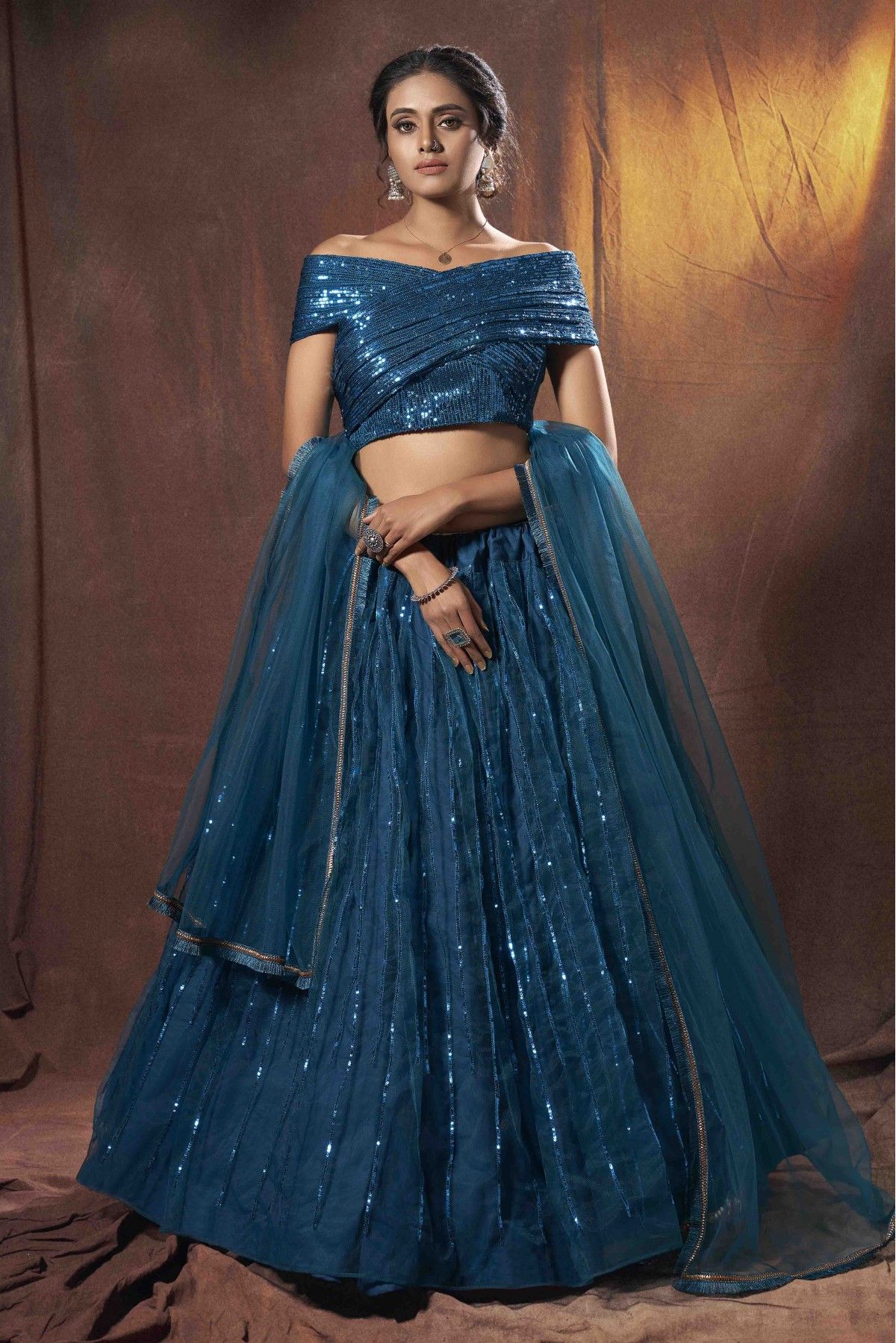 Extraordinary Resham Work Velvet Bridal Lehenga Choli