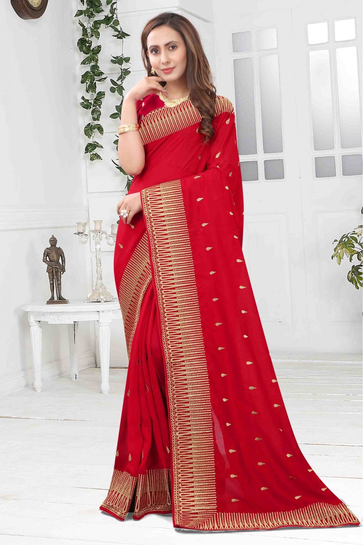 Red Saree - Buy Red Color Fashion Sarees Online | Myntra