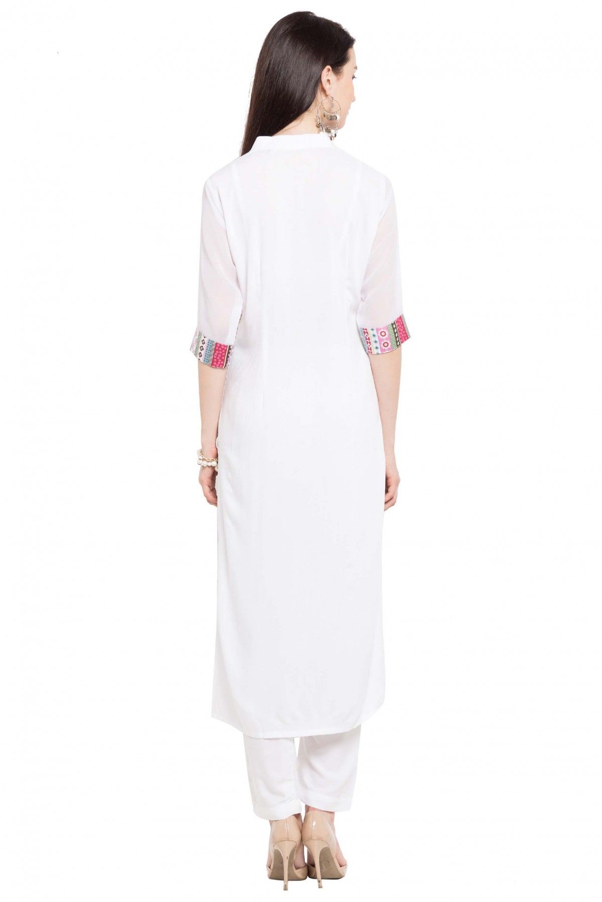 Plus Size Cotton Kurti In White Colour - KR2710302