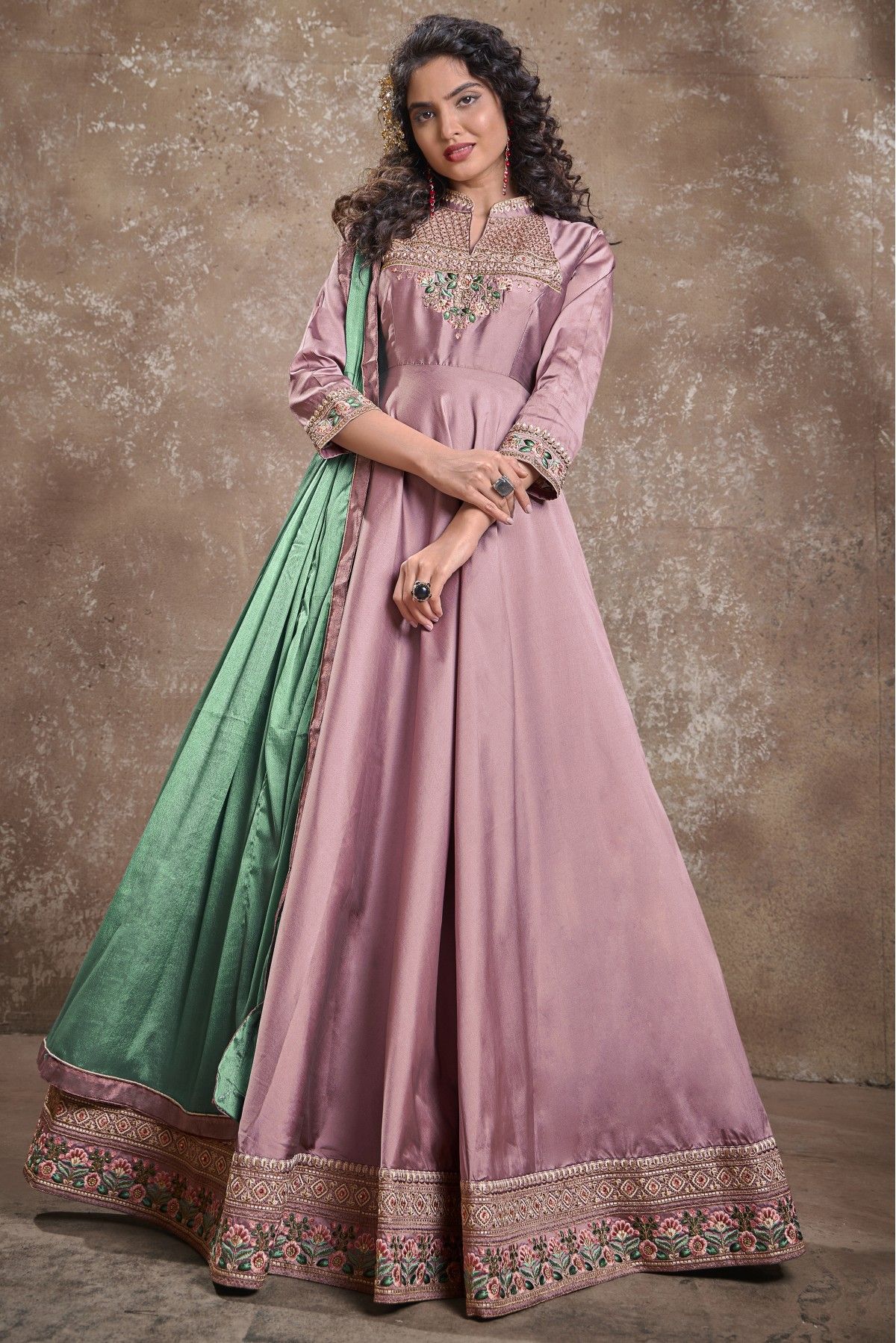 Women AANAYA Vol-145 Art Silk Designer Party Wear Gown,, 47% OFF