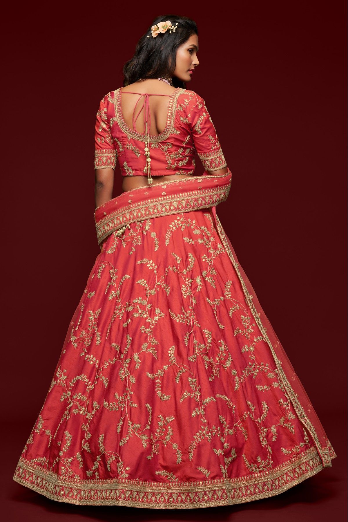 Buy Pink Embroidered Applique Mughal Bridal Lehenga Set For Women by Angad  Singh Online at Aza Fashions.