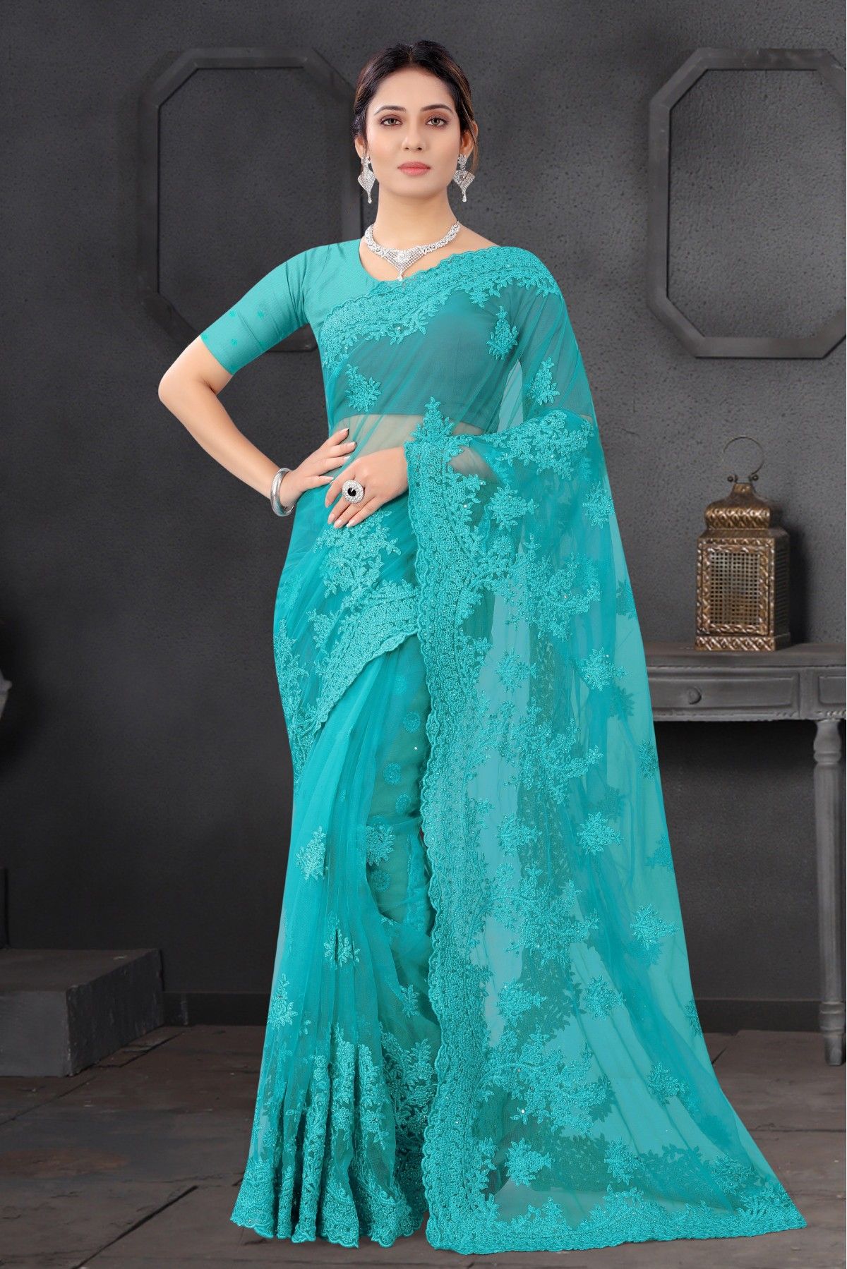 Buy Traditional Wear Sky Blue Weaving Work Banarasi Silk Saree Online From  Surat Wholesale Shop.