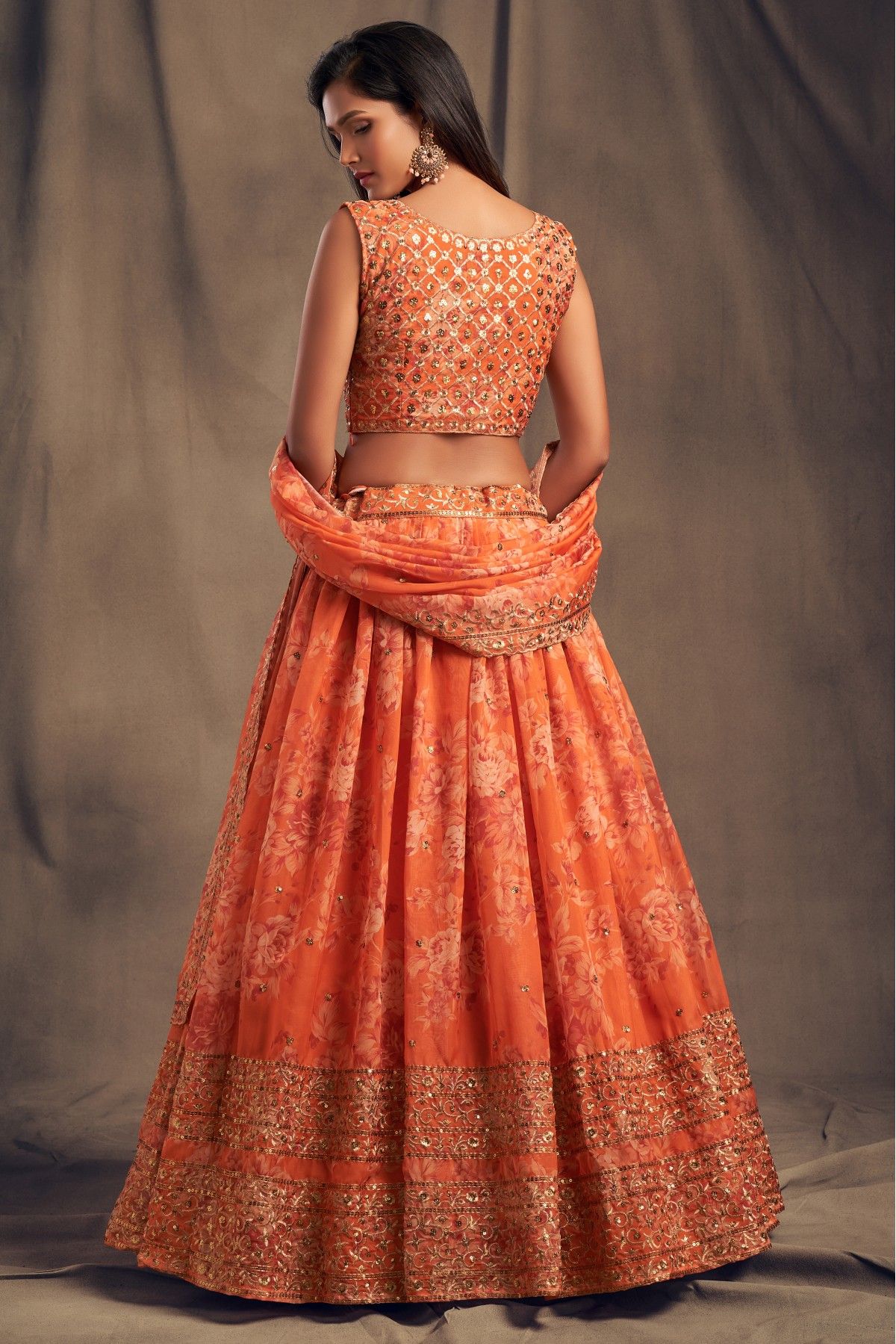 JIYA Orange Silk embroidered Lehenga | Lehenga designs, New lehenga design, Lehenga  choli online