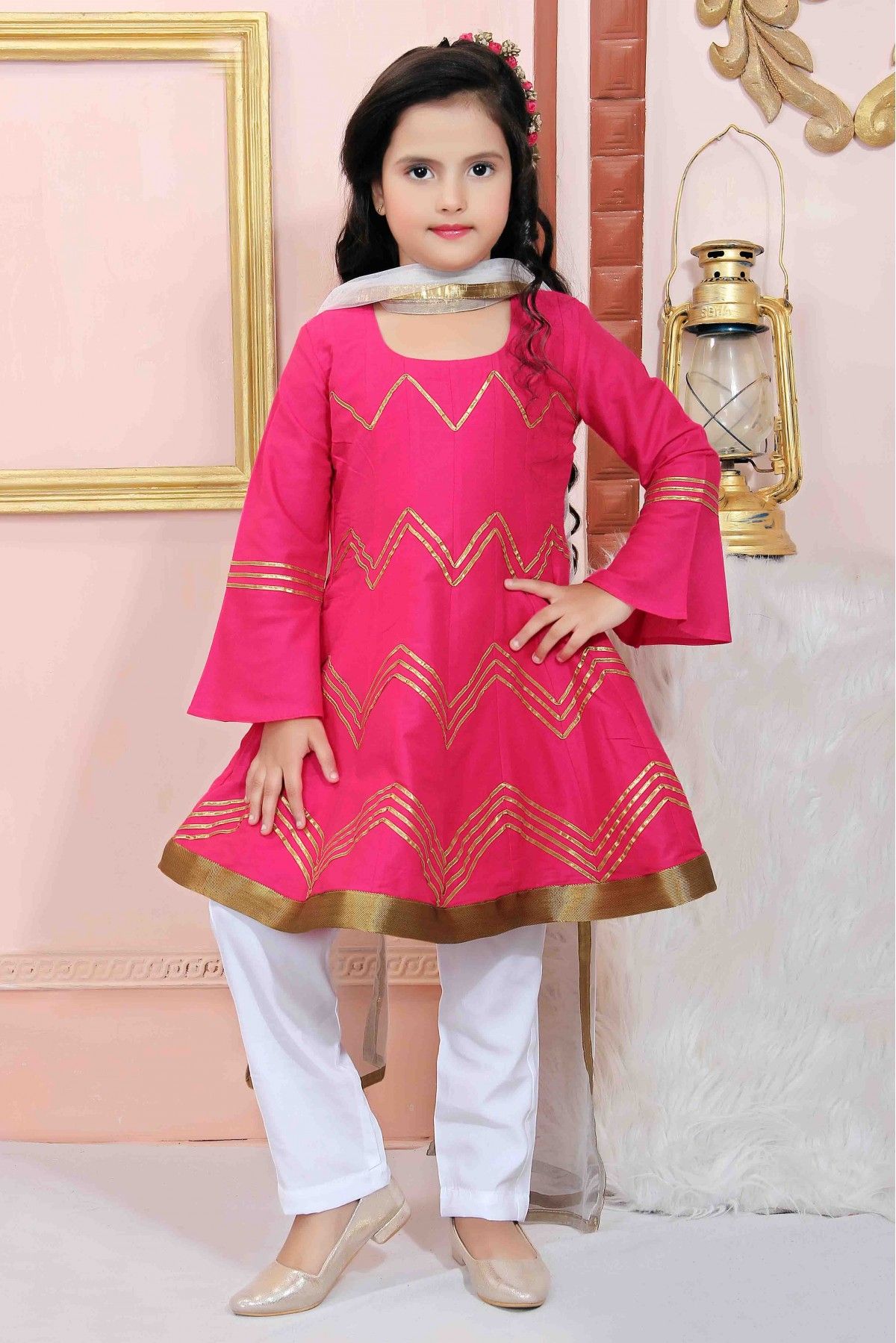 Georgette Brown Long Frock – Kumaran Silks