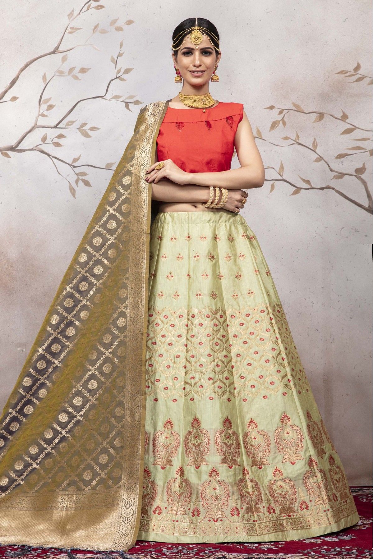 Pista green georgette a line lehenga choli 8512 | Lehenga choli, Bridal  lehenga choli, Green lehenga