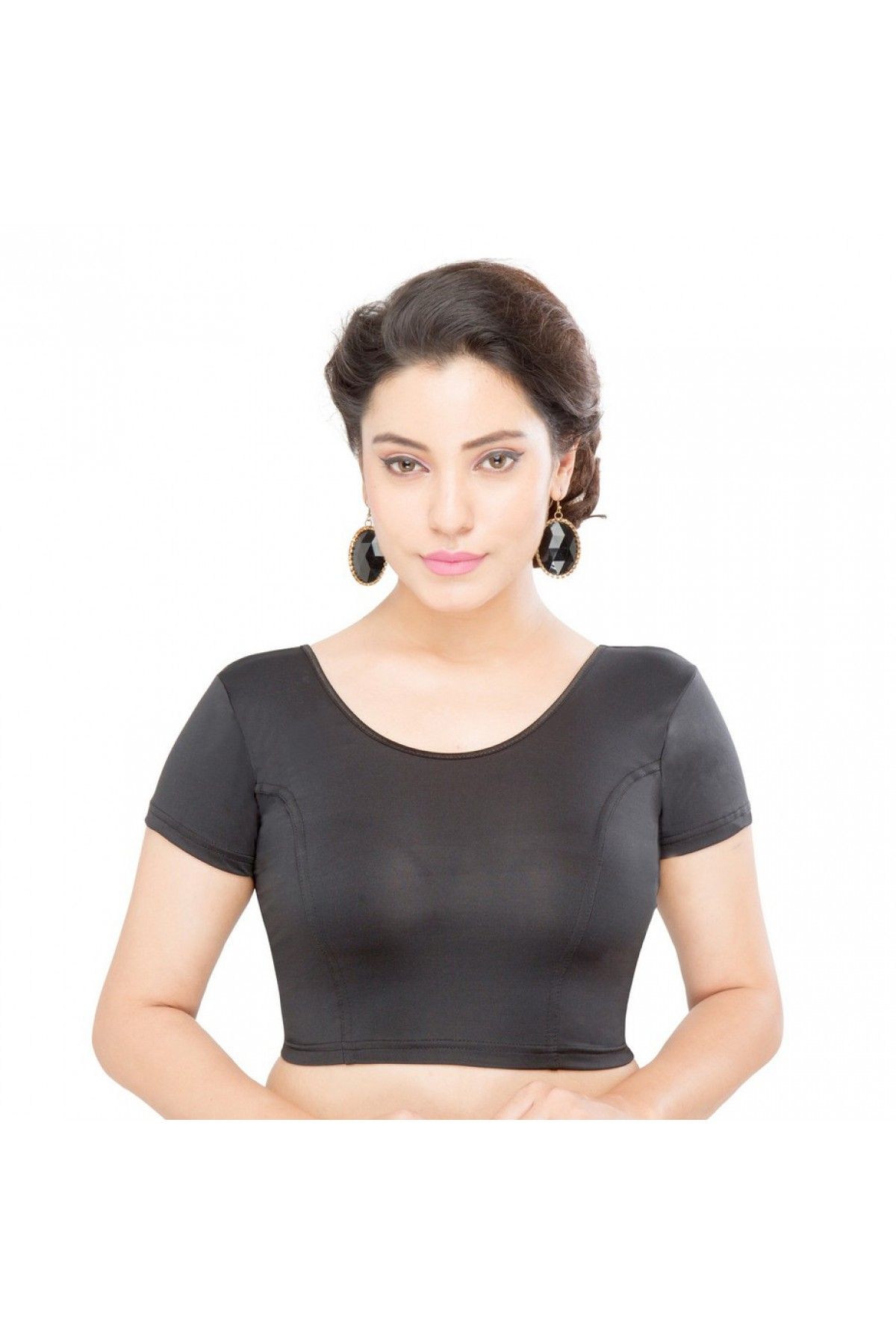 Lycra Stretchable Non Padded Blouse In Black Colour