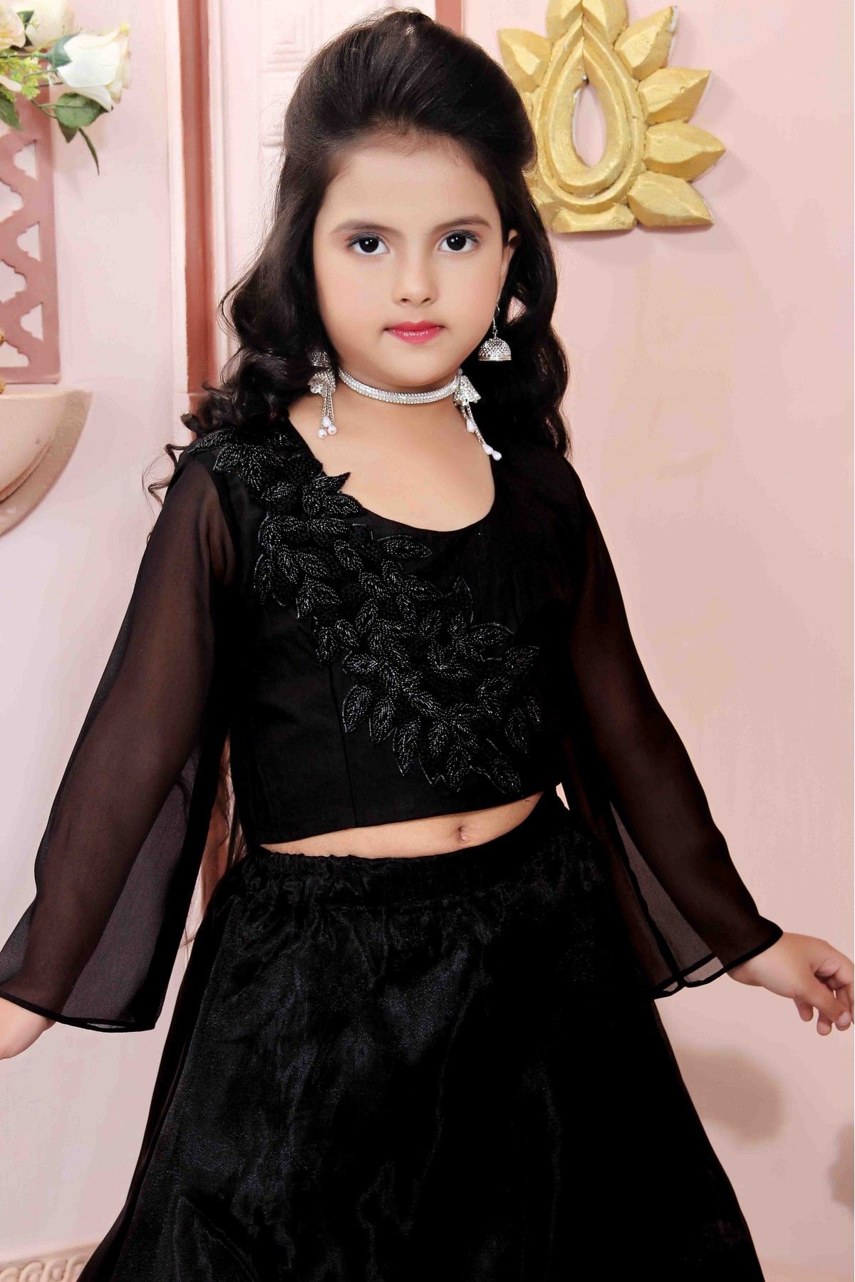 Sticthed Girls Lehenga, Party Wear Kids Dress, Pavadai Set, Indian Festive  Wear | eBay