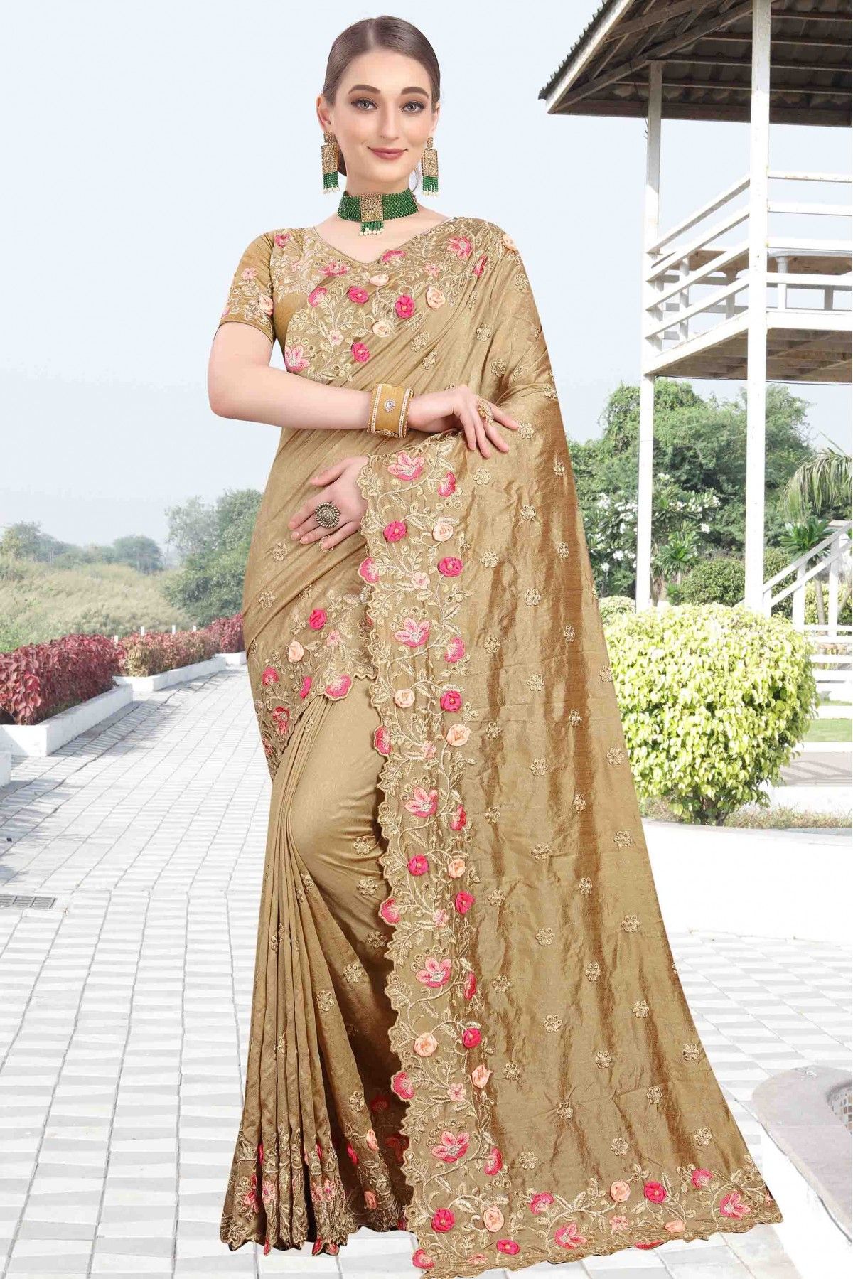 Golden Yellow Printed Cotton Silk Saree – MySilkLove