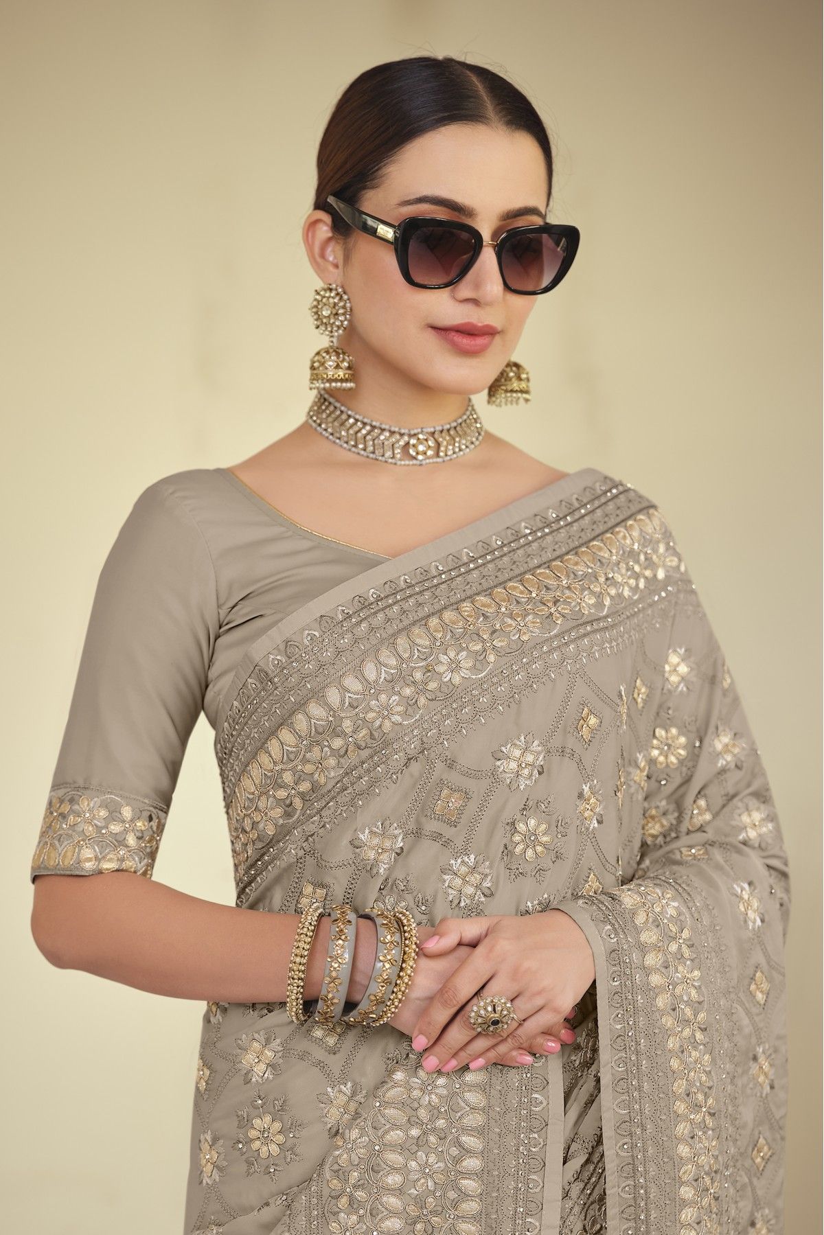 Buy White Silk Wedding Saree With Resham Work Online - SARV05368 | Andaaz  Fashion