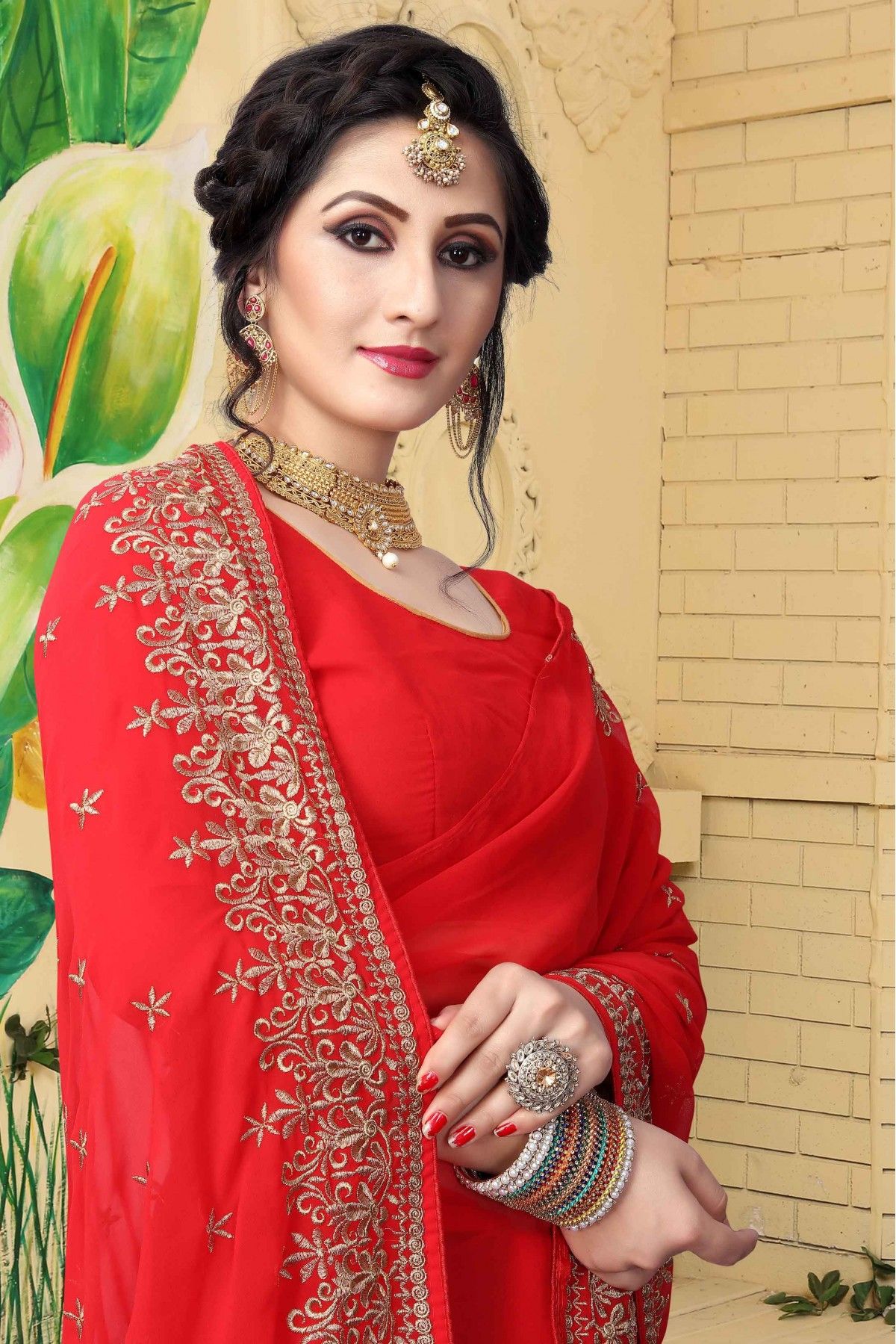 Red Floral Sarees For Women. Shop Online at Soch