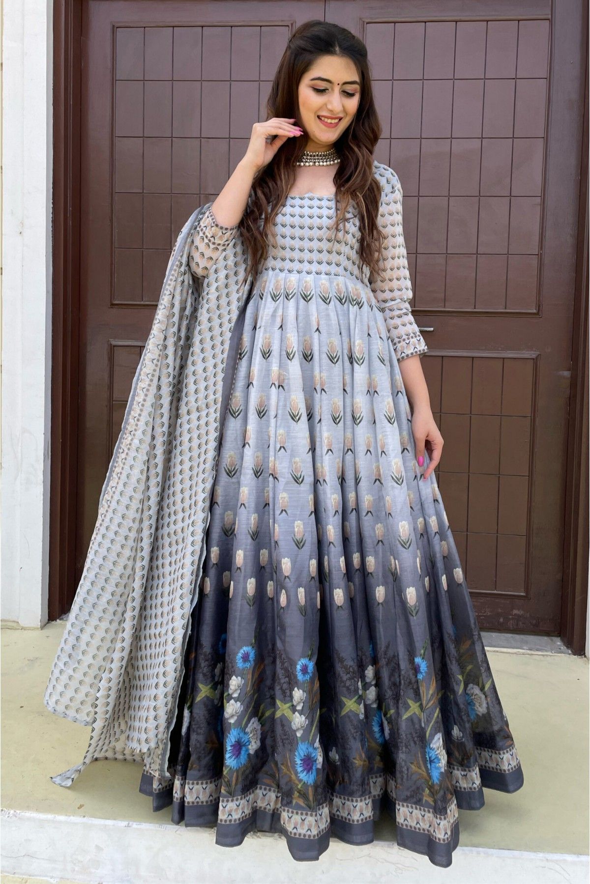 Grey Womens Gowns - Buy Grey Womens Gowns Online at Best Prices In India |  Flipkart.com