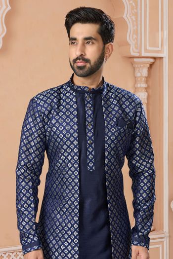 Banarasi Jacquard Stitched Sherwani KP04126246