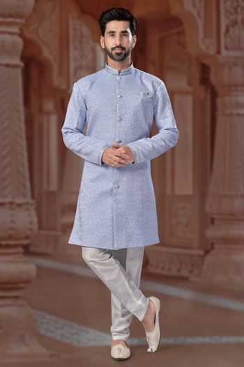 Banarasi Jacquard Stitched Sherwani KP04126230